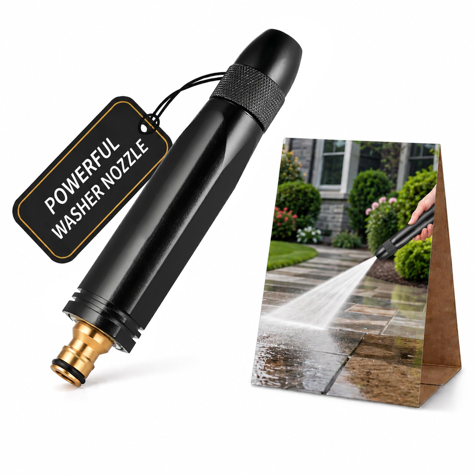 Bocal de mangueira de alta pressão - Pistola de pulverizador de água de metal ajustável para lavagem de carro e irrigação de jardim: Acessório de arruela elétrica de liga de alumínio resistente para