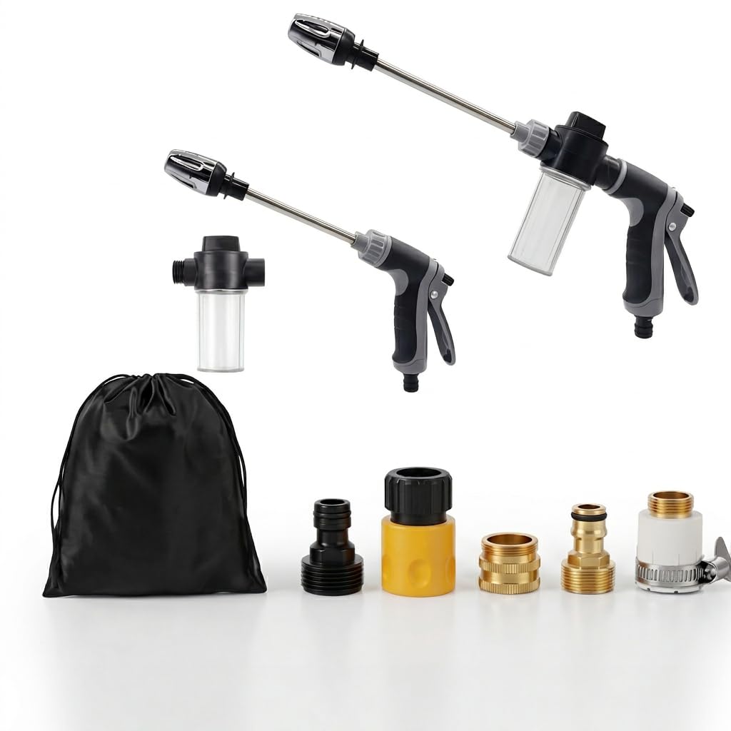 Pistola de lavadora de pressão, bocal de mangueira de jardim serve para mangueira de jardim de 1,9 cm, varinha de pulverização portátil de alta pressão à prova de vazamento para carros e pátios