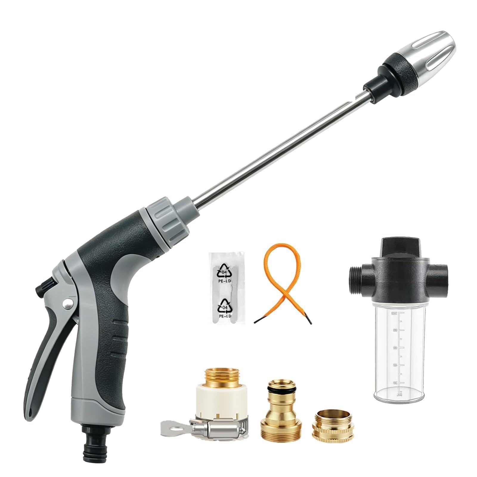 Pistola De Lavag 4 Modos Para Mangueira Jardim Com Trava Gatilho | Portátil, Leve, borrachado, Reforçado, Multiuso, 190g, Encaixe Rápido, ErgOnômico, Durável, Antivazamento