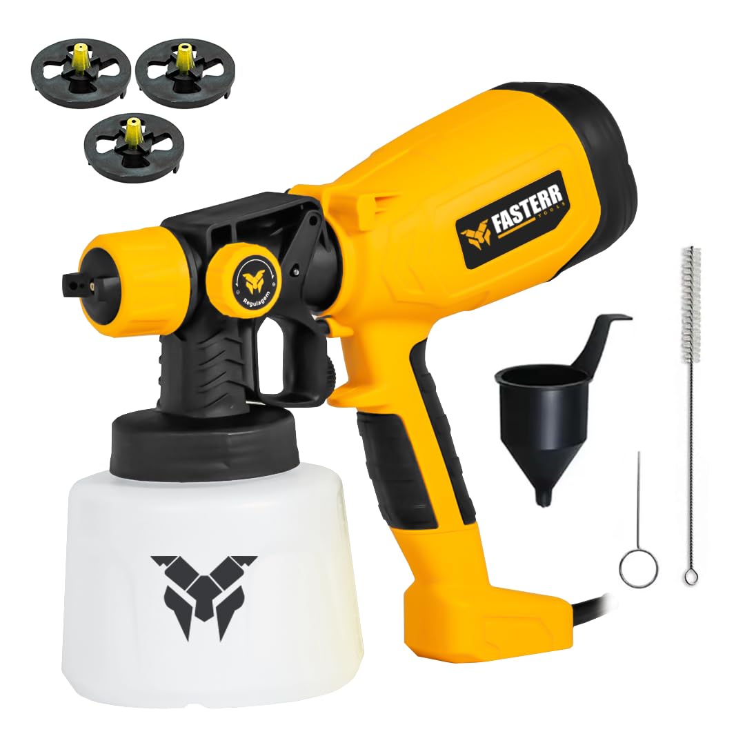 Pistola de Pintura Elétrica Fasterr FST054 550W HVLP | 3 Bicos Intercambiáveis, Controle de Vazão e Tanque 1400ml | Acabamento Profissional 220V