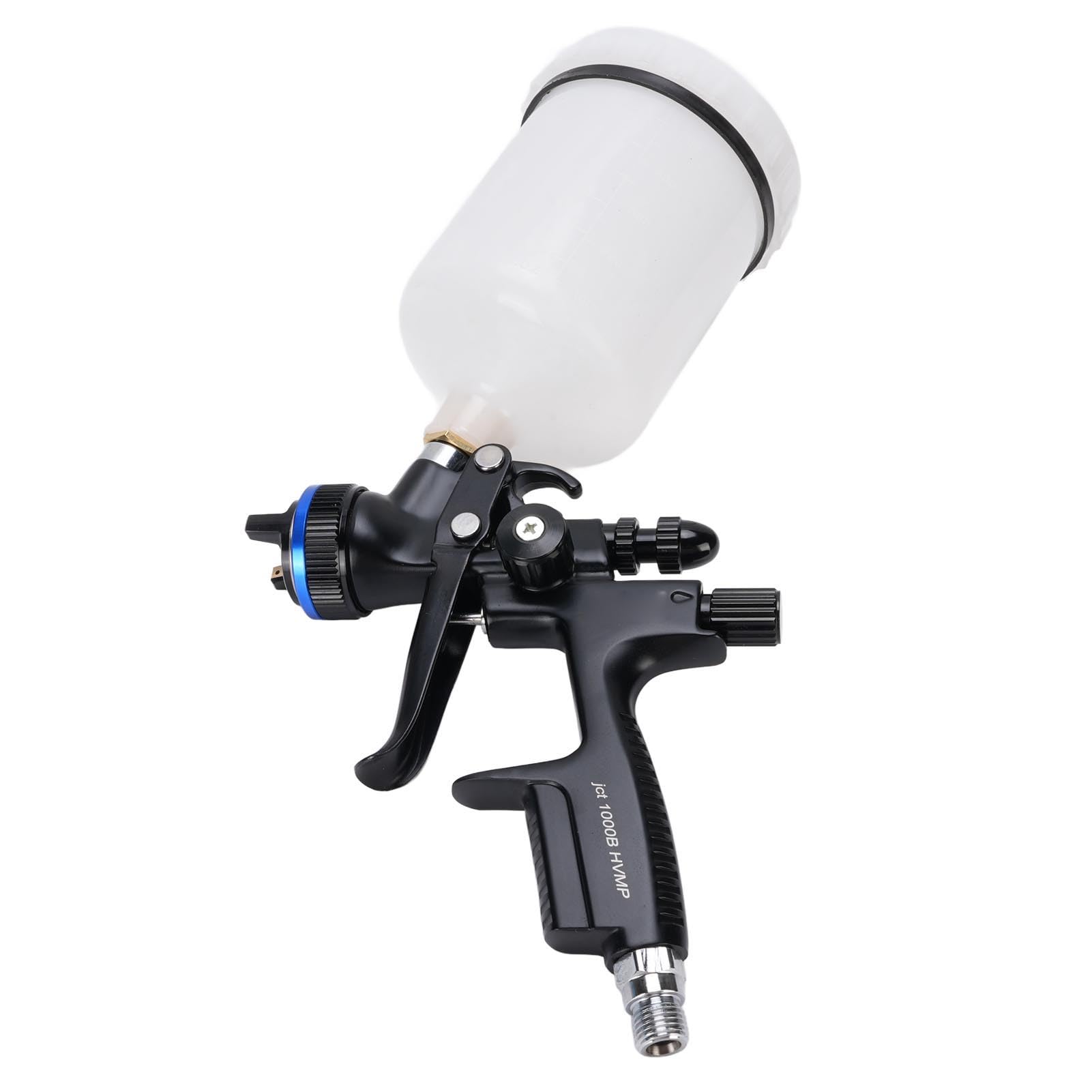 GLOGLOW Pulverizador de Tinta HVLP 1000B Pistola de Pintura Automotiva, Pistola de Pulverização de Ar de Aço Inoxidável de Liga de Alumínio Com Bico de 1,3 Mm Copo de 600 Ml para Pintura de Parede