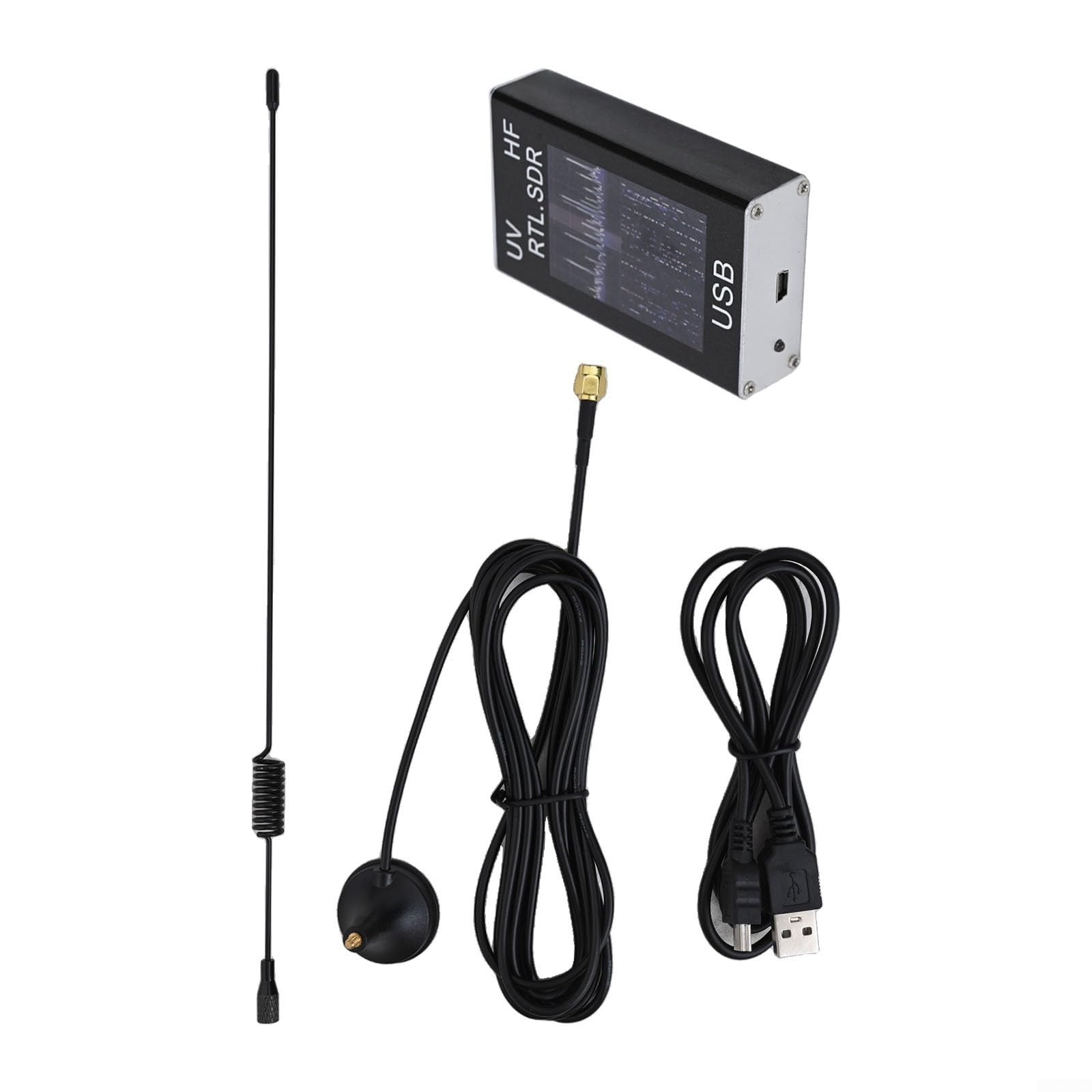 YobiLife Para receptor sintonizador USB RTL-SDR com chipset RTL2832U e R820T2 cobrindo 100 kHz a 1,7 GHz HF VHF UHF com caixa de alumínio para rádio amador FM DAB NOAA Weather for Satellite