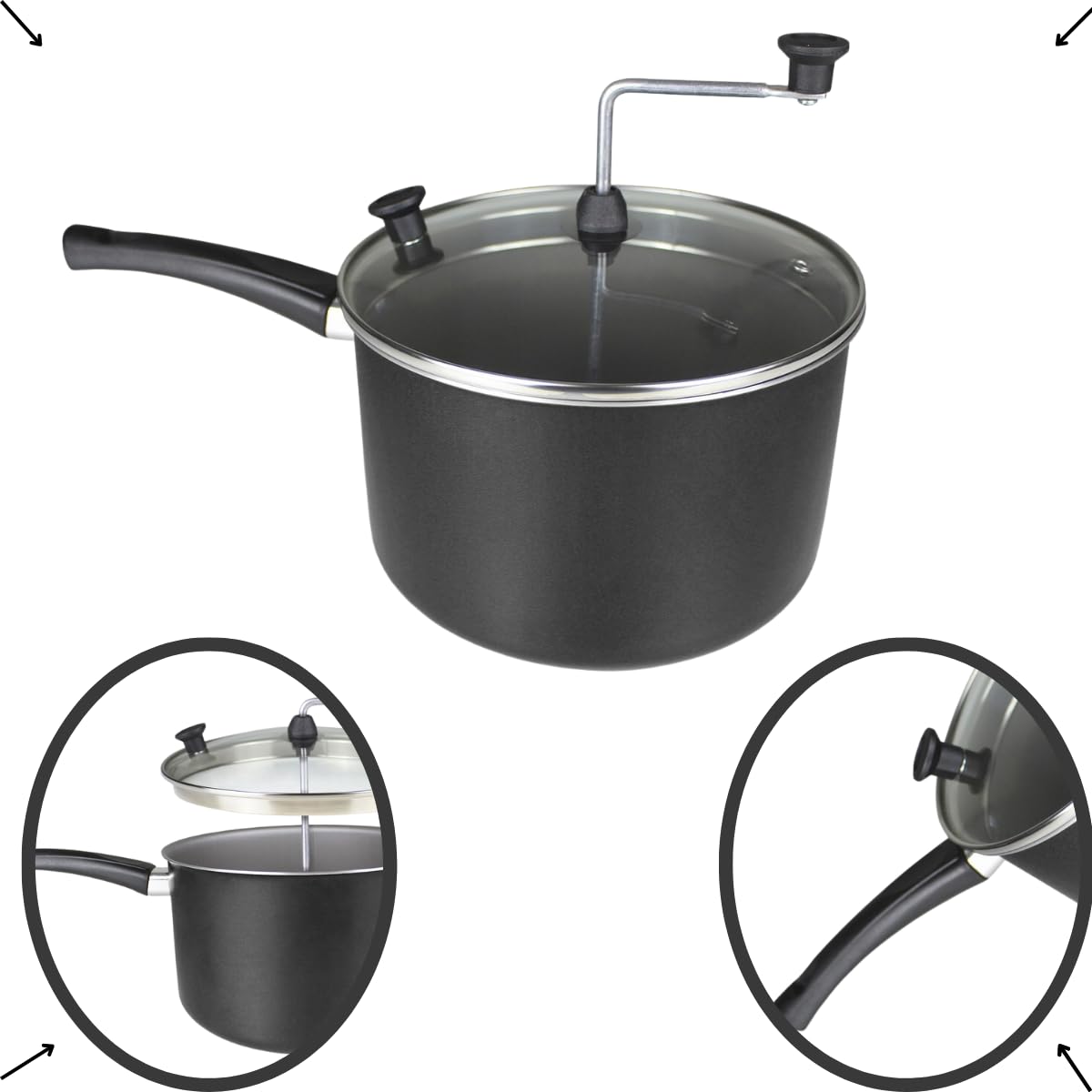 Panela de Pipoca Pipoqueira Tampa Vidro Antiaderente Sem Oleo Fitness
