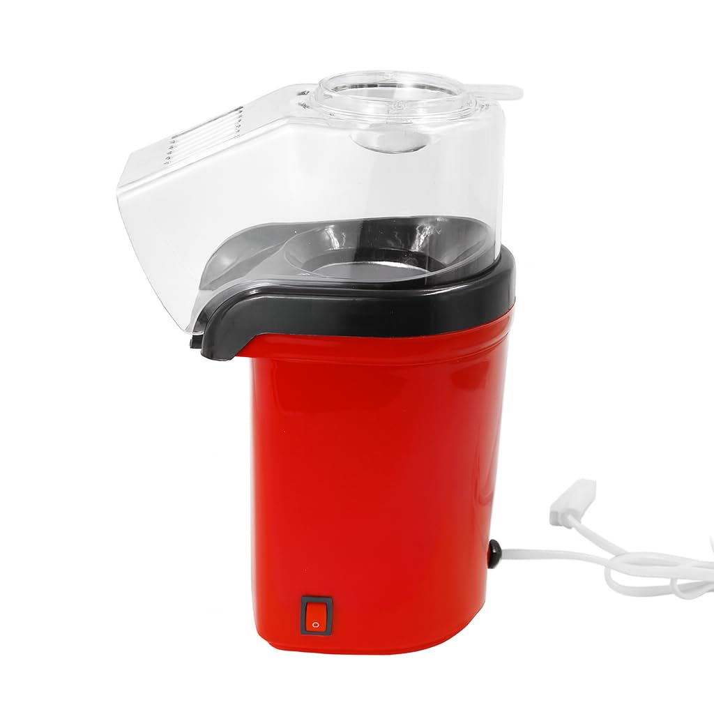 Pipoqueira Elétrica, 1200W, Vermelha, Máquina de Pipoca Sem Óleo, 27x11,5x12cm, Bivolt 110/220V (110V)