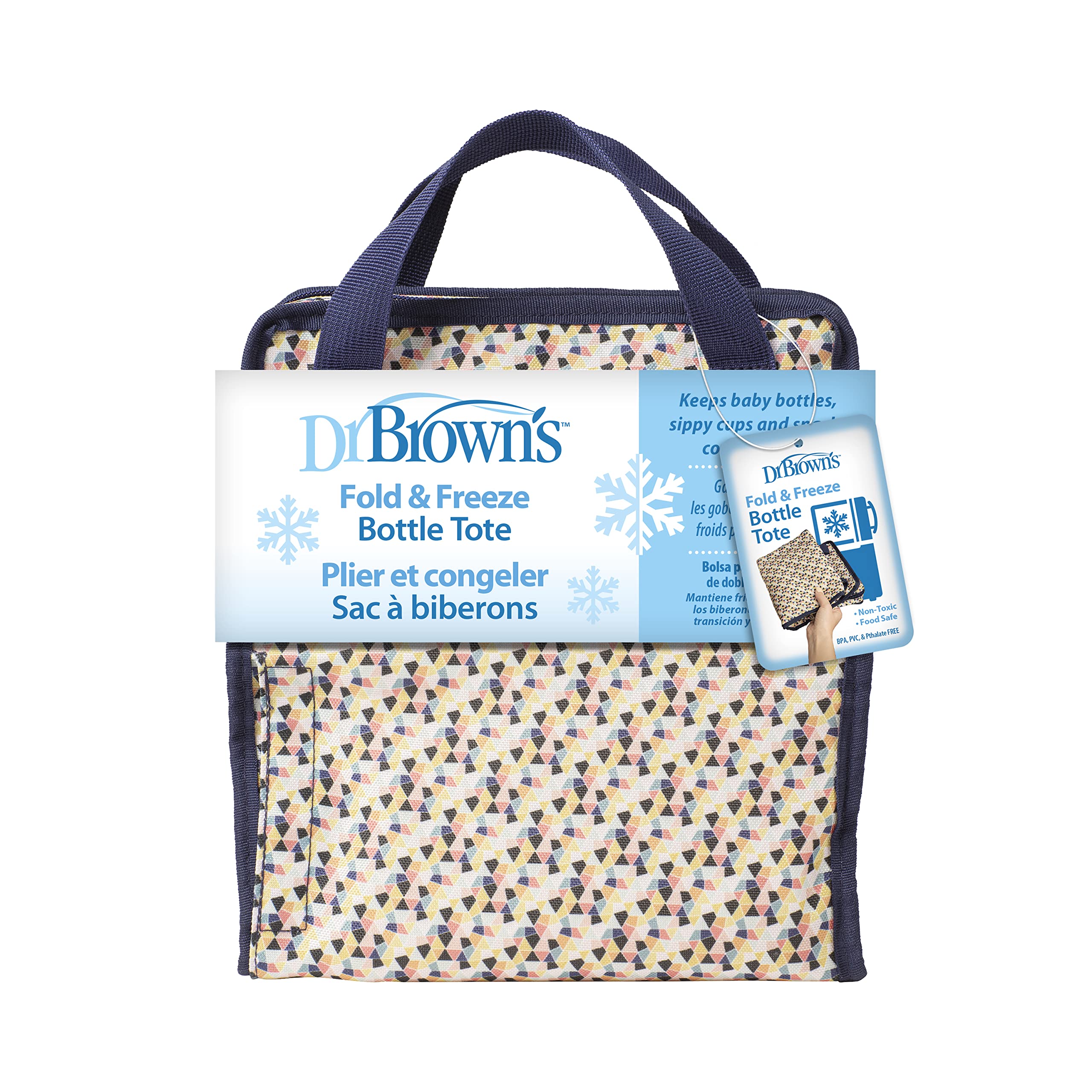 Dr. Brown's Sacola para mamadeira dobrável e congelada, bolsa térmica essencial para amamentação, 6 mamadeiras de armazenamento de leite – Multicolorido