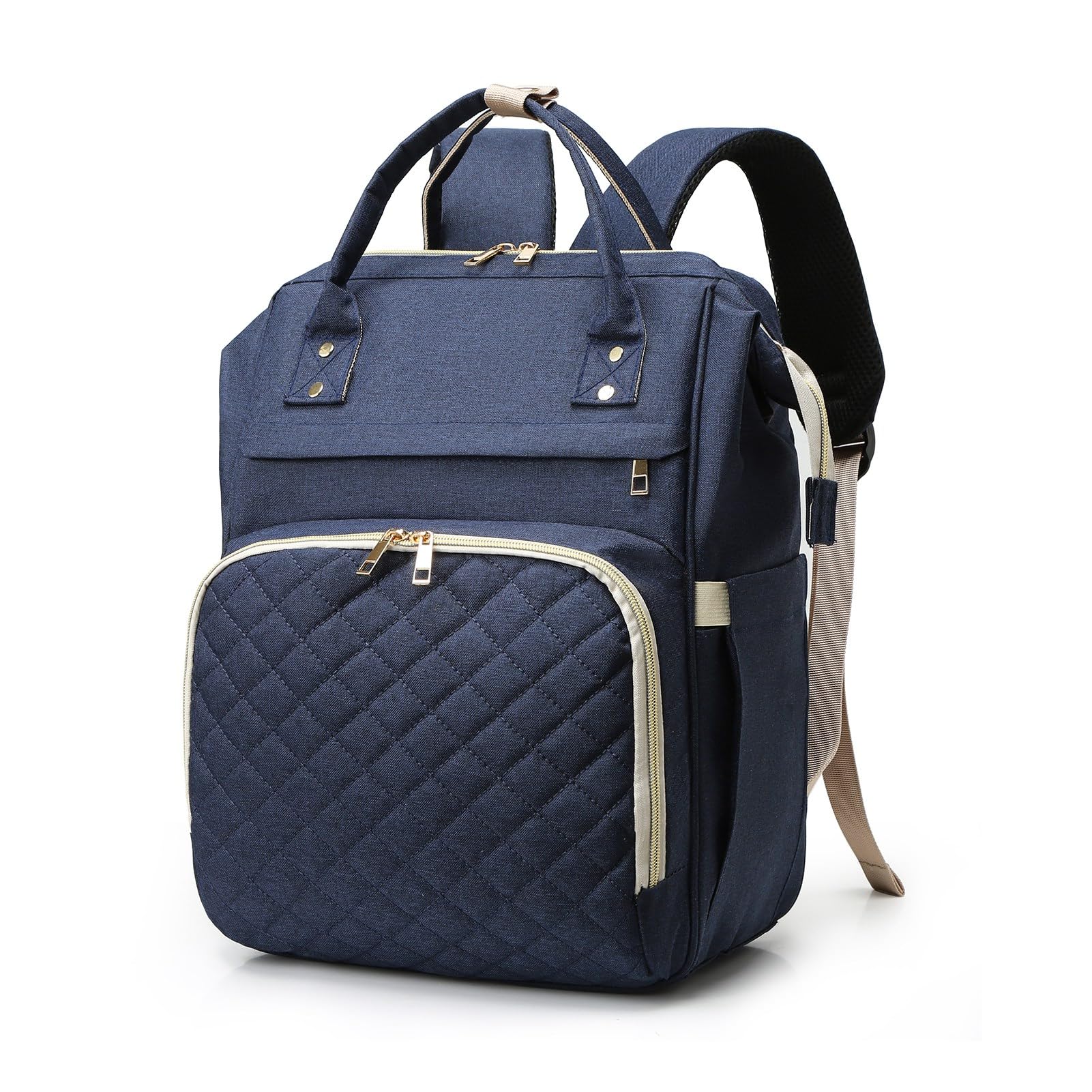 burko Bolsa de fraldas portátil mochila grande capacidade resistente à água viagem bolsa de amamentação bolsa mamãe com porta de carregamento usb alças de carrinho 3 bolsos térmicos para mamadeiras