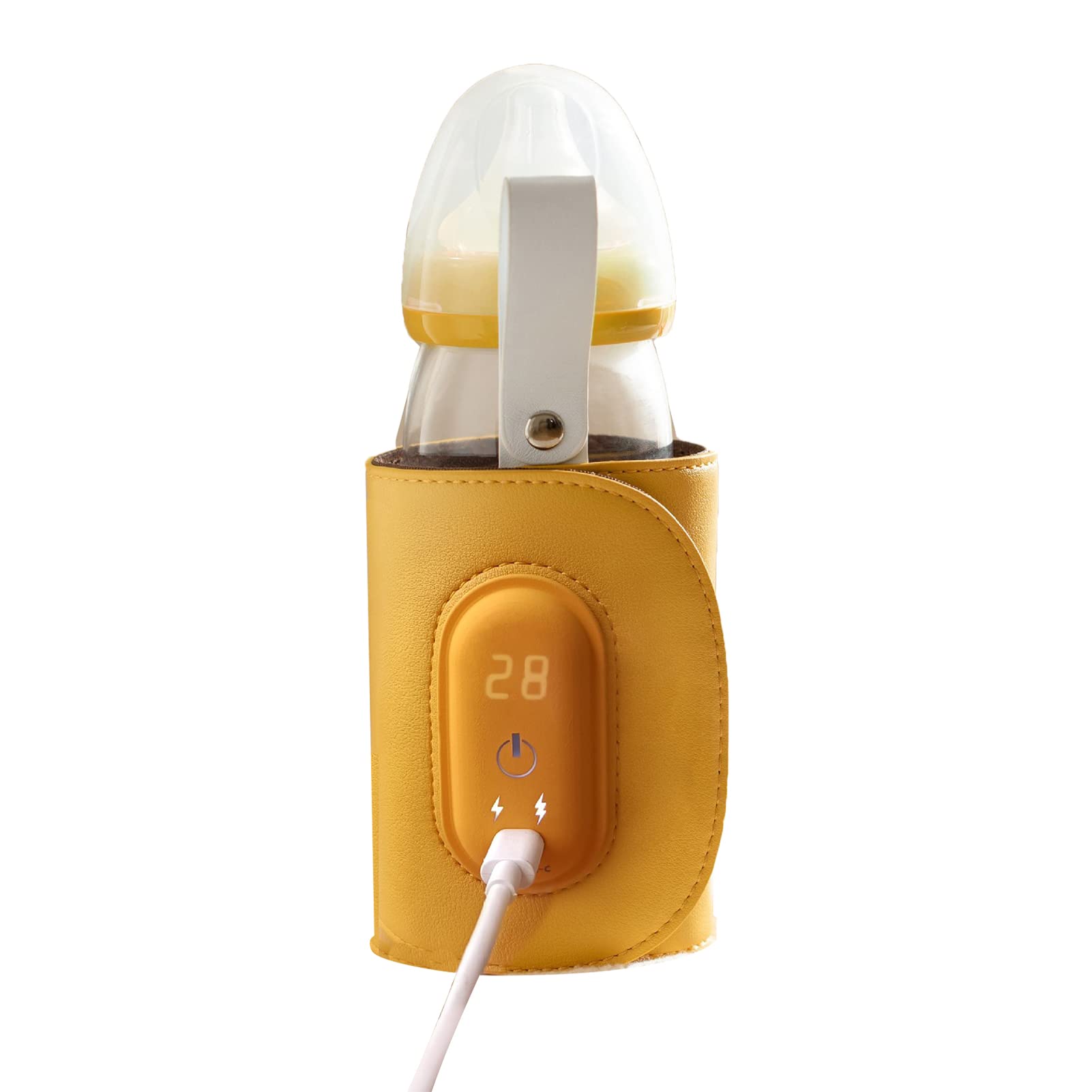 burko Aquecedor de mamadeira portátil USB para viagem, protetor de calor para leite, carro, aquecedor de mamadeira, bolsa de aquecimento de mamadeira para leite materno e fórmula, temperatura