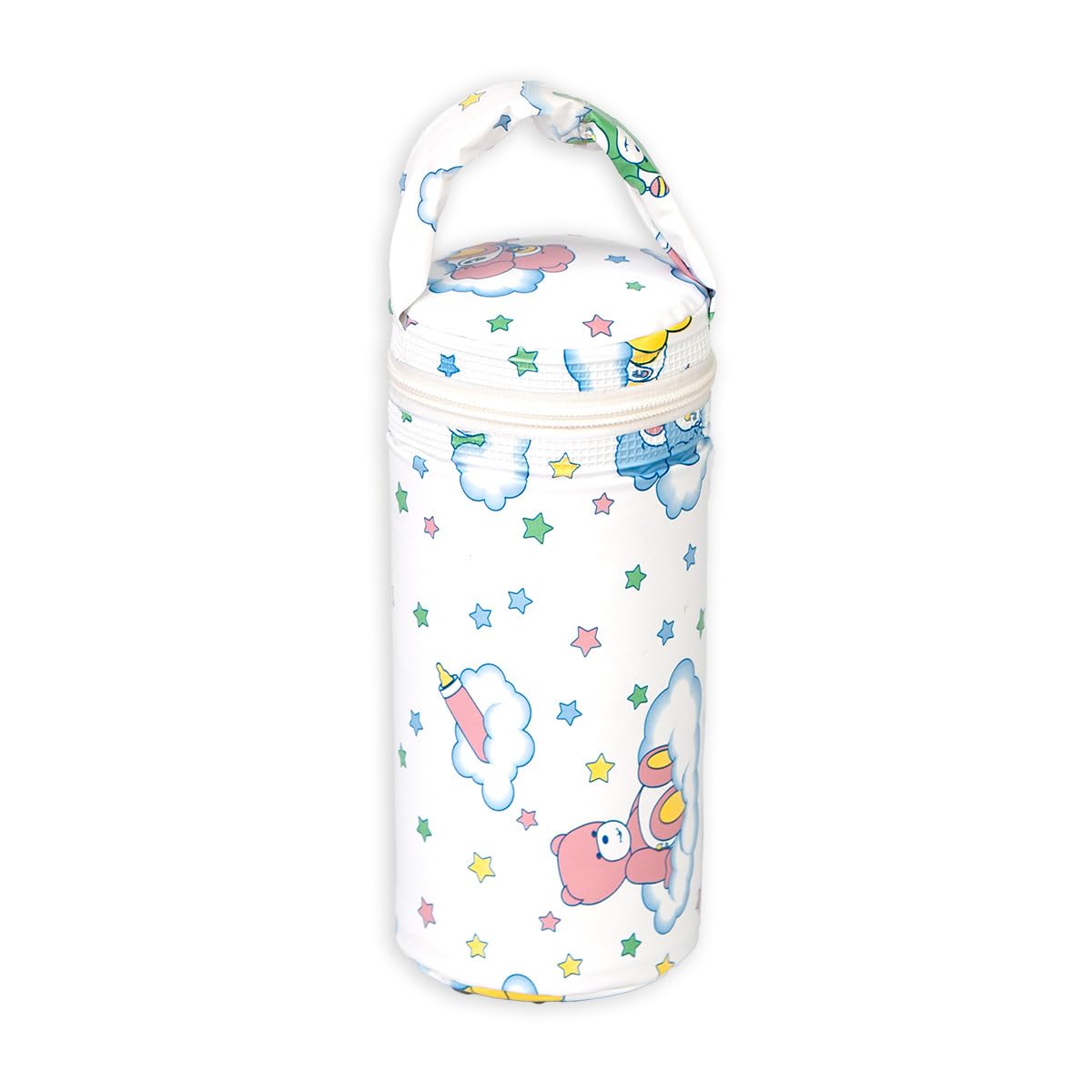 Porta Mamadeira Térmico Impermeável 1L com Alça e Zíper - Conserva Quente e Frio - Ideal para Passeio Bebê (Azul Nuvem)