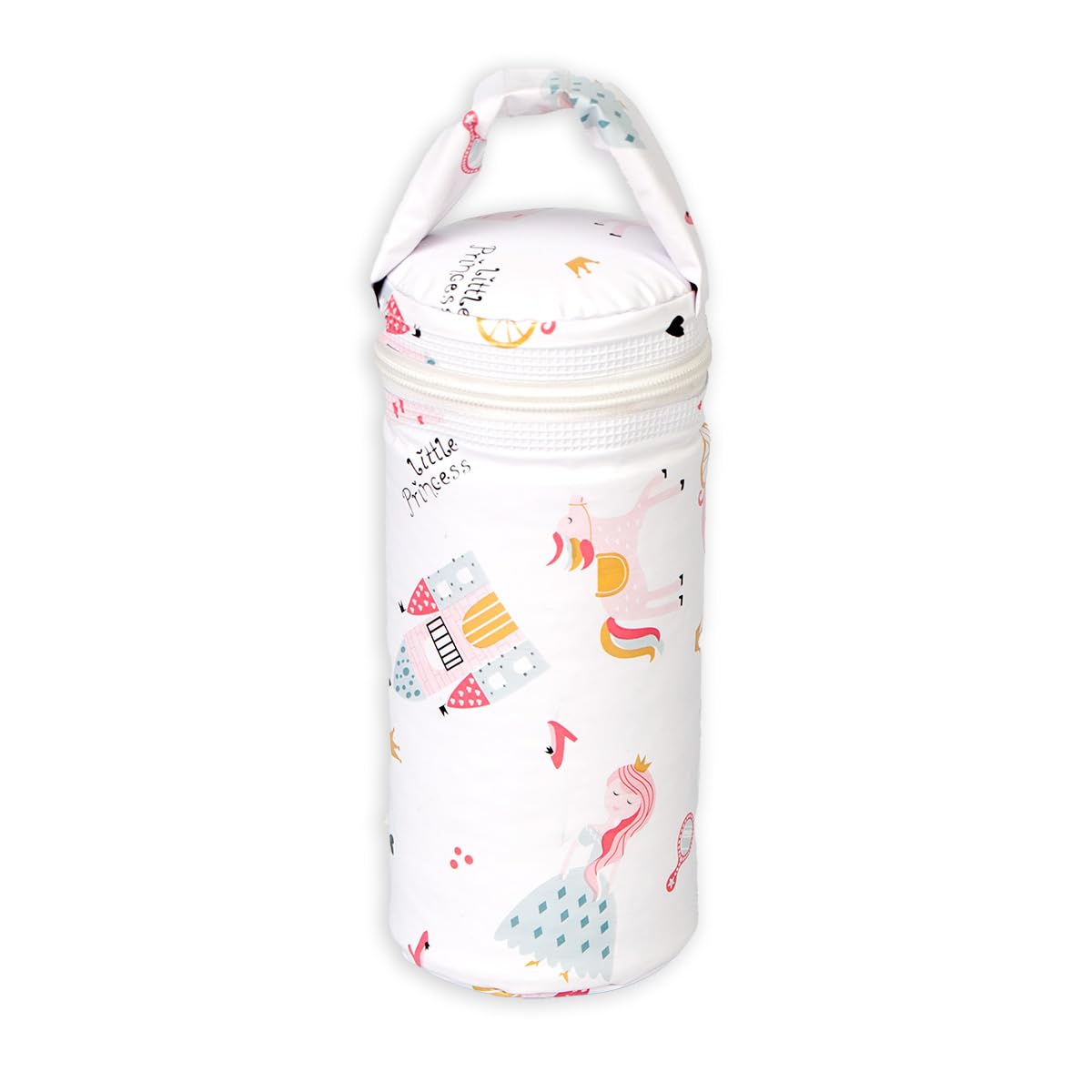 Porta Mamadeira e Copo Térmico Impermeável, PVC, 1 Litro, 10 x 22 cm, com Alça Resistente e Zíper, Azul (Princess)