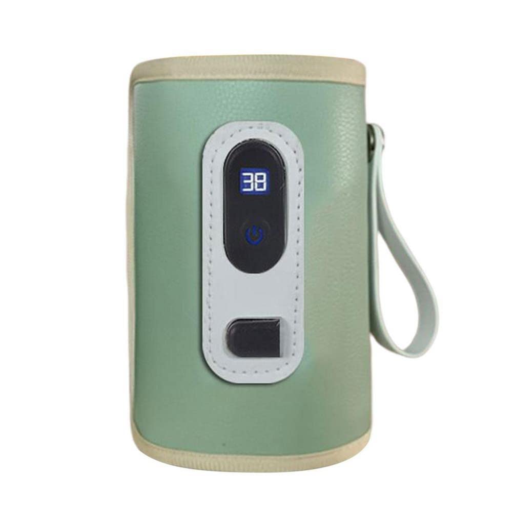 Aquecedor de água com leite USB para carrinho de bebê, bolsa com isolamento digital, aquecedor de mamadeira para inverno ao ar livre - Verde
