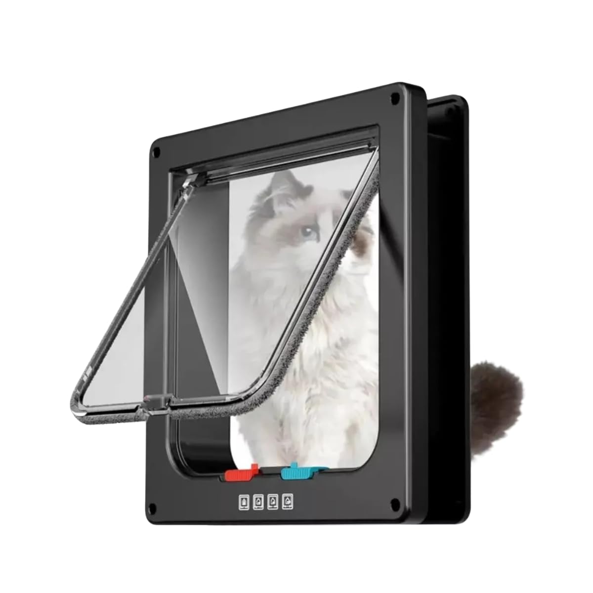 Porta Portinha Passagem Pet Gatos Cães Preto 25 X 23,5cm