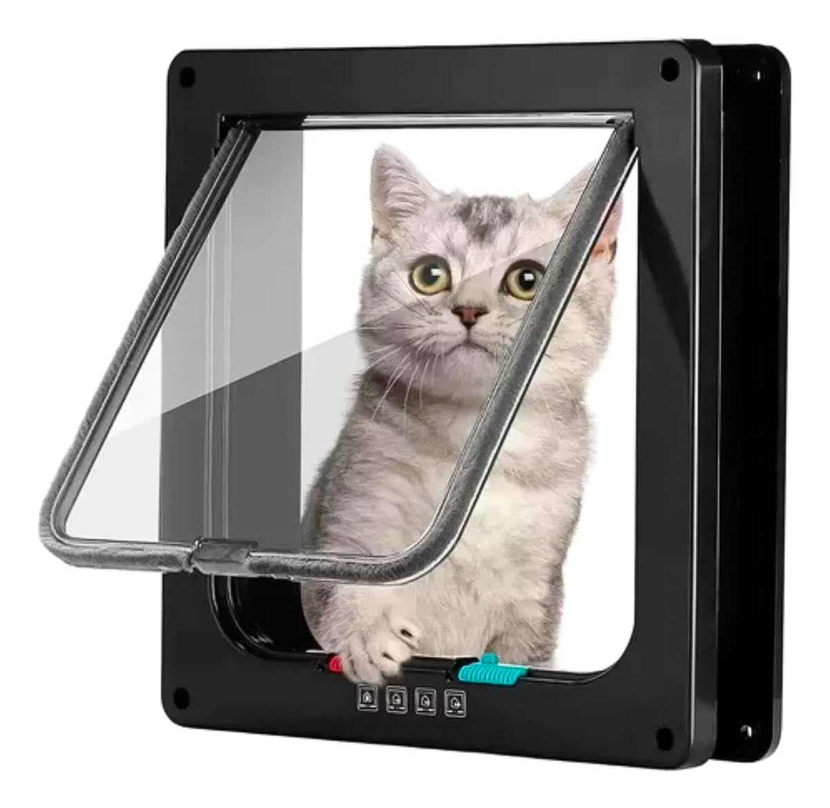 Porta Portinha de Passagem Pet Gatos Cães Preto 25x23,5cm