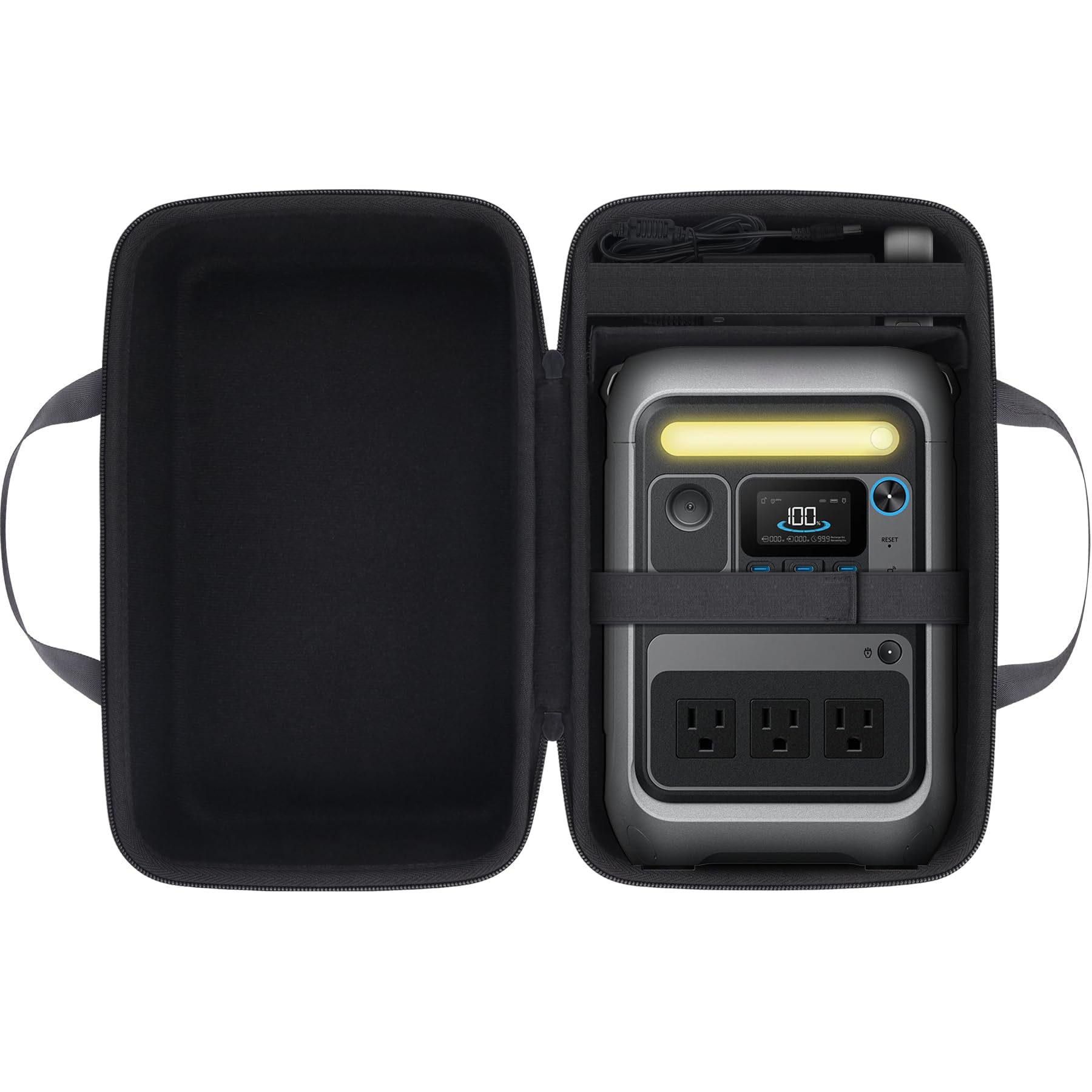 co2CREA Capa rígida de viagem compatível com Anker SOLIX C300 / C200X estação de energia portátil, bateria LiFePO4 de 288 Wh e gerador solar de 300 W