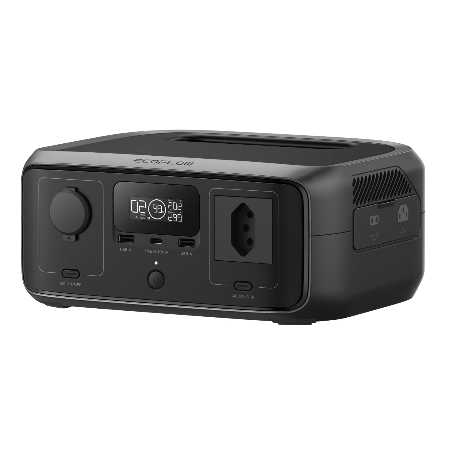 EF ECOFLOW Estação de Energia Portátil RIVER 3, Bateria LiFePO4 230Wh, Saída AC 300W até 600W, UPS <20ms, Carregamento Rápido de 1H, Gerador Solar para Uso em Externos/Acampamento/Casa(Tomada BR 120V)
