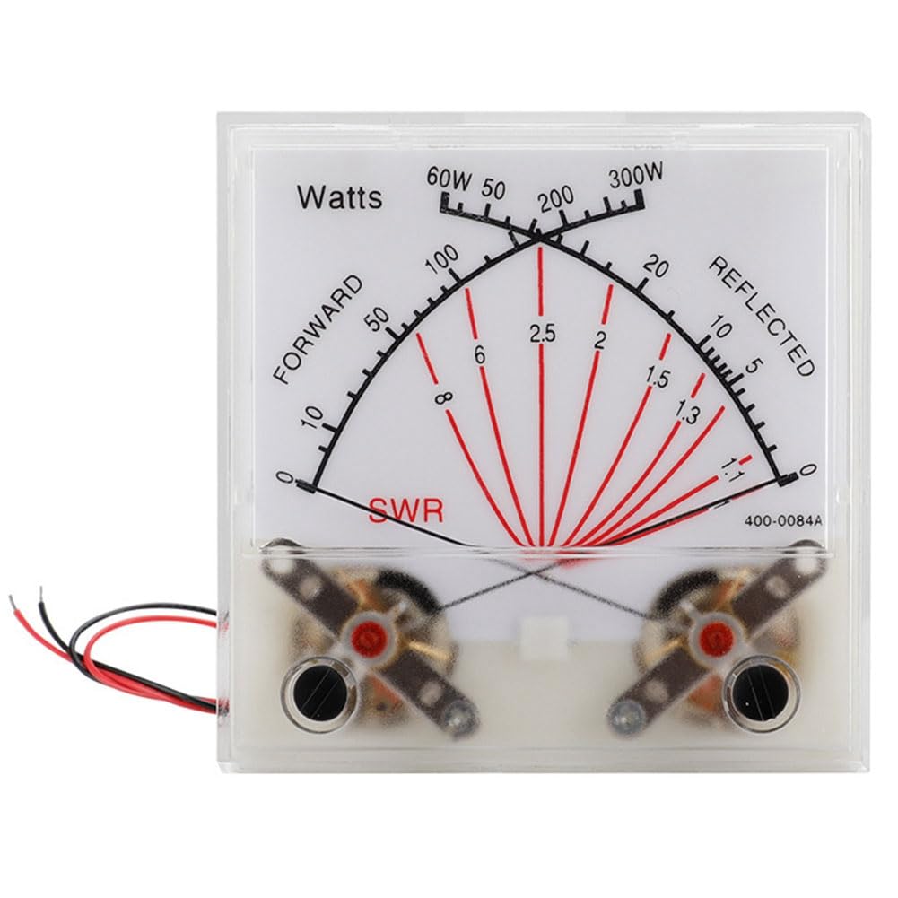 Pasuihcay 1 estação de rádio com cabeça de medidor de potência com luz de fundo PMMA capa SWR preta para frente 300W refletida 60W