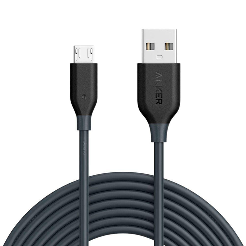 Cabo Micro USB, Anker Powerline, 3 metros, 5x mais resistente, Cinza
