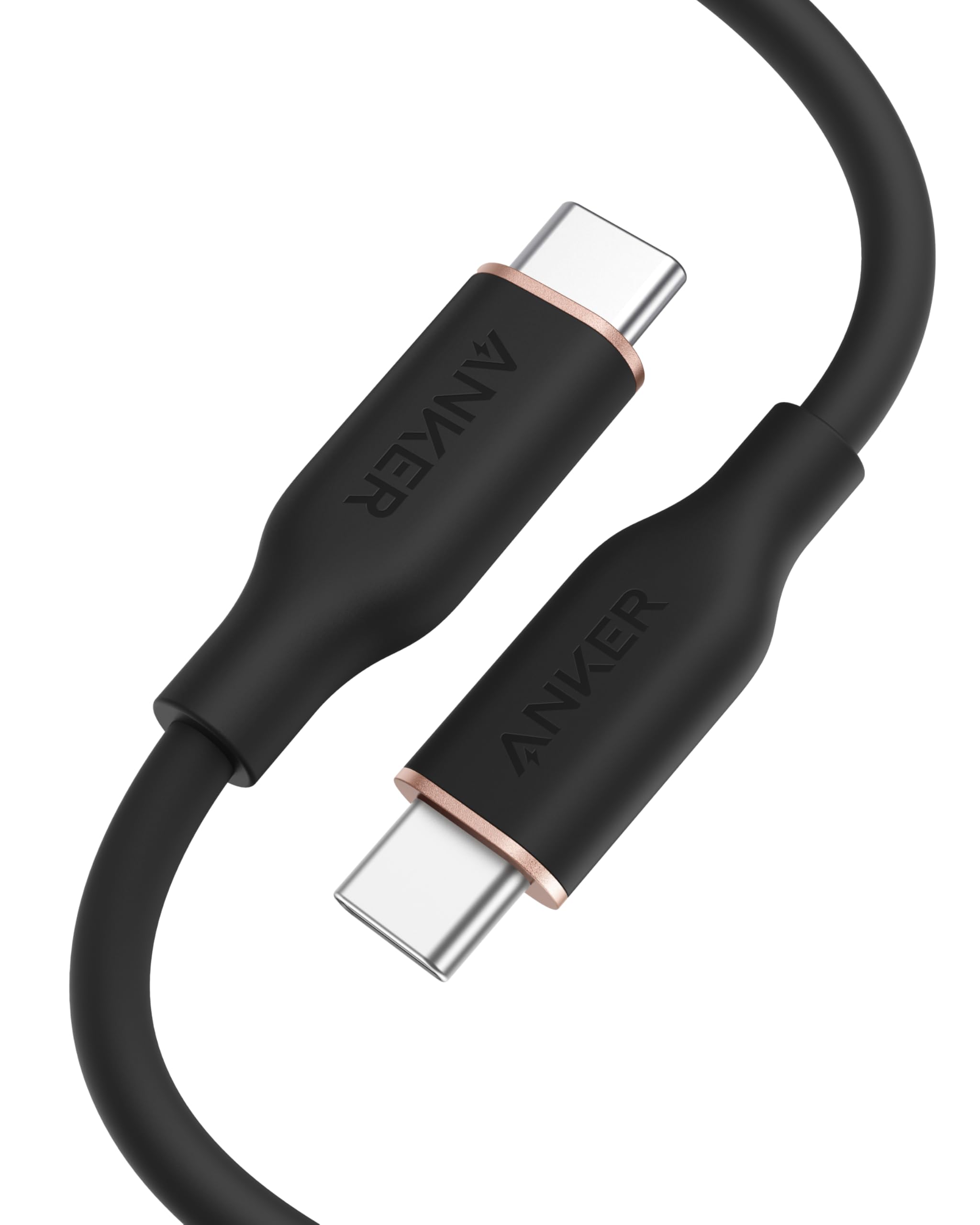 Anker PowerLine III Flow USB‑C para USB‑C, 240W Carregamento Rápido Turbo | Cabo de Silicone Antinó, para iPhone 17/16/15, Samsung, Xiaomi, Motorola, NoteBook, MacBook, iPad, Tablet (0,9 m, Preto)