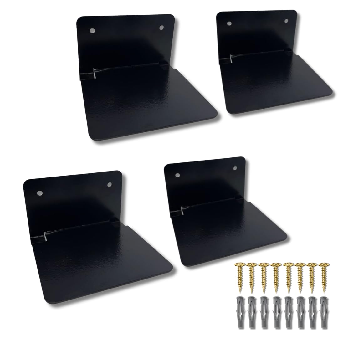 P PRIME ECOMMERCE Kit 4 Prateleiras Suporte Suspenso Para Livros Invisível (Preto)