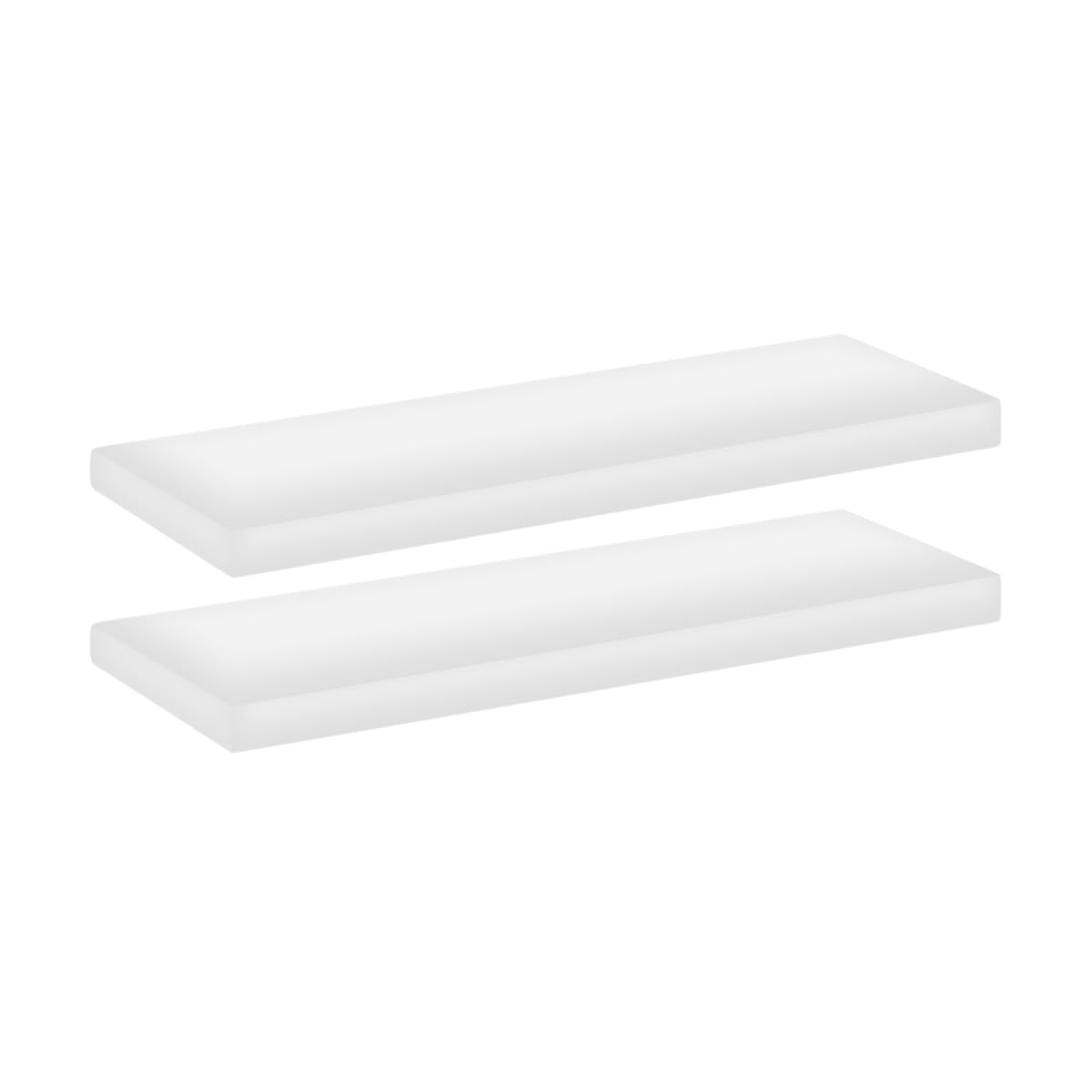 Kit 2 Prateleiras Flutuante em MDF Branco Fosco, Pequena, 50 cm x 10 cm, com Suporte Invisível, Capacidade 5 kg