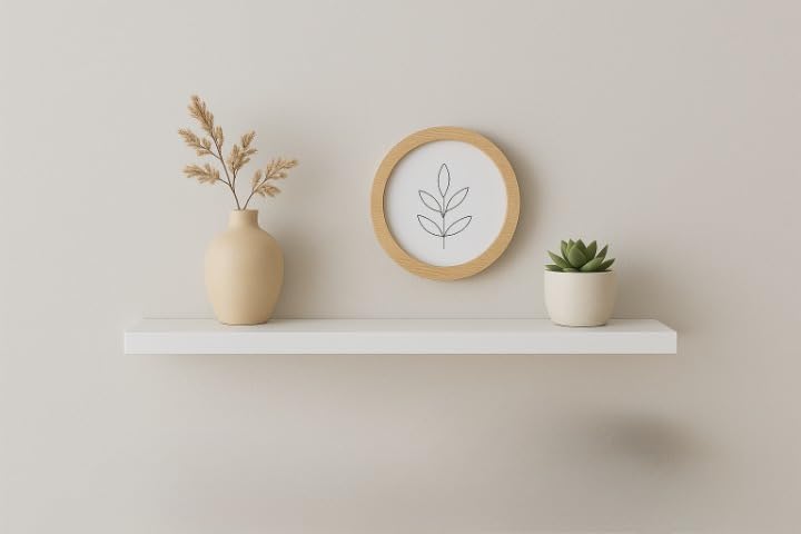 Prateleira em MDF Branco Flutuante 60x15x1,5 cm – Suporte Invisível, Multiuso, Sala, Quarto, Cozinha, Banheiro, Decoração | Art Diniz