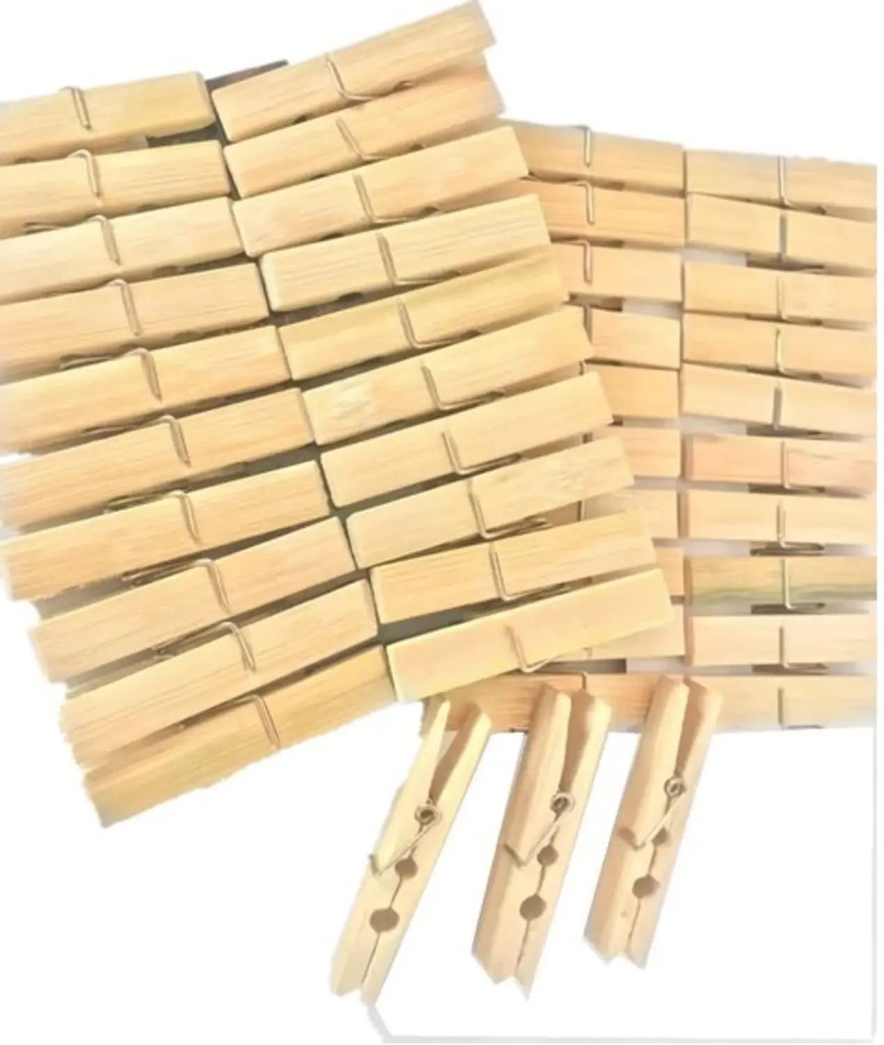 Amigold Prendedor Pregador De Roupa 40 Unidade De Bambu Sustentável