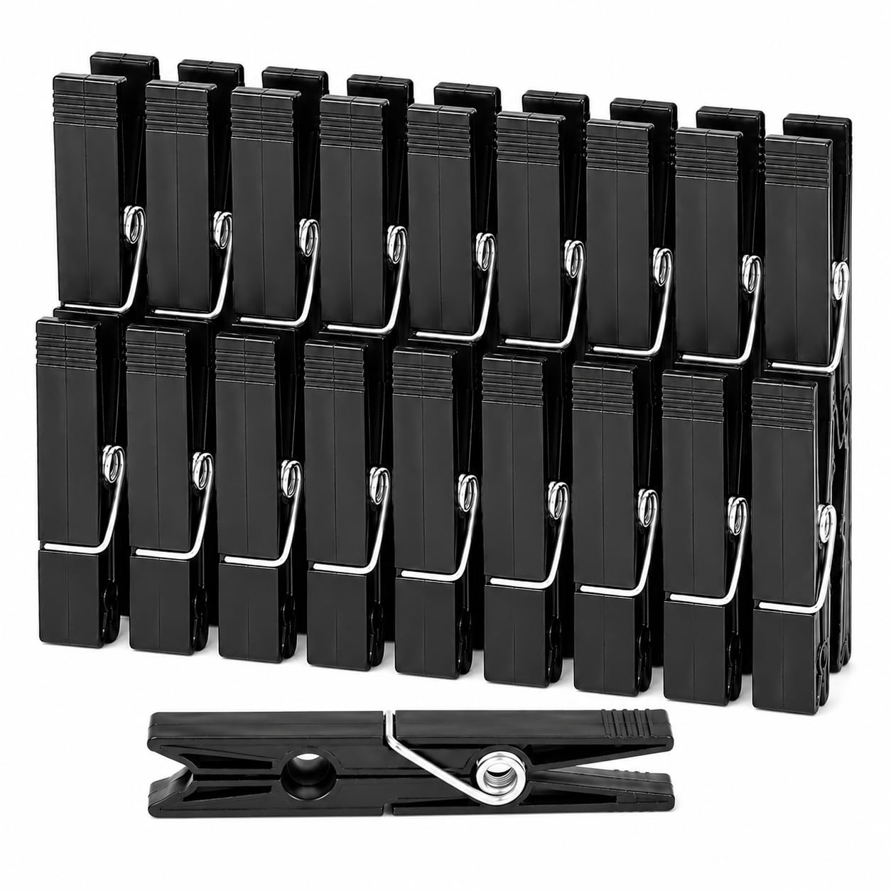 Prendedor de Roupa Plástico Resistente Kit 24 Unidades — Pregador Fixação Firme no Varal, Não Marca Tecido, Durável, 7cm, Lavanderia Doméstica