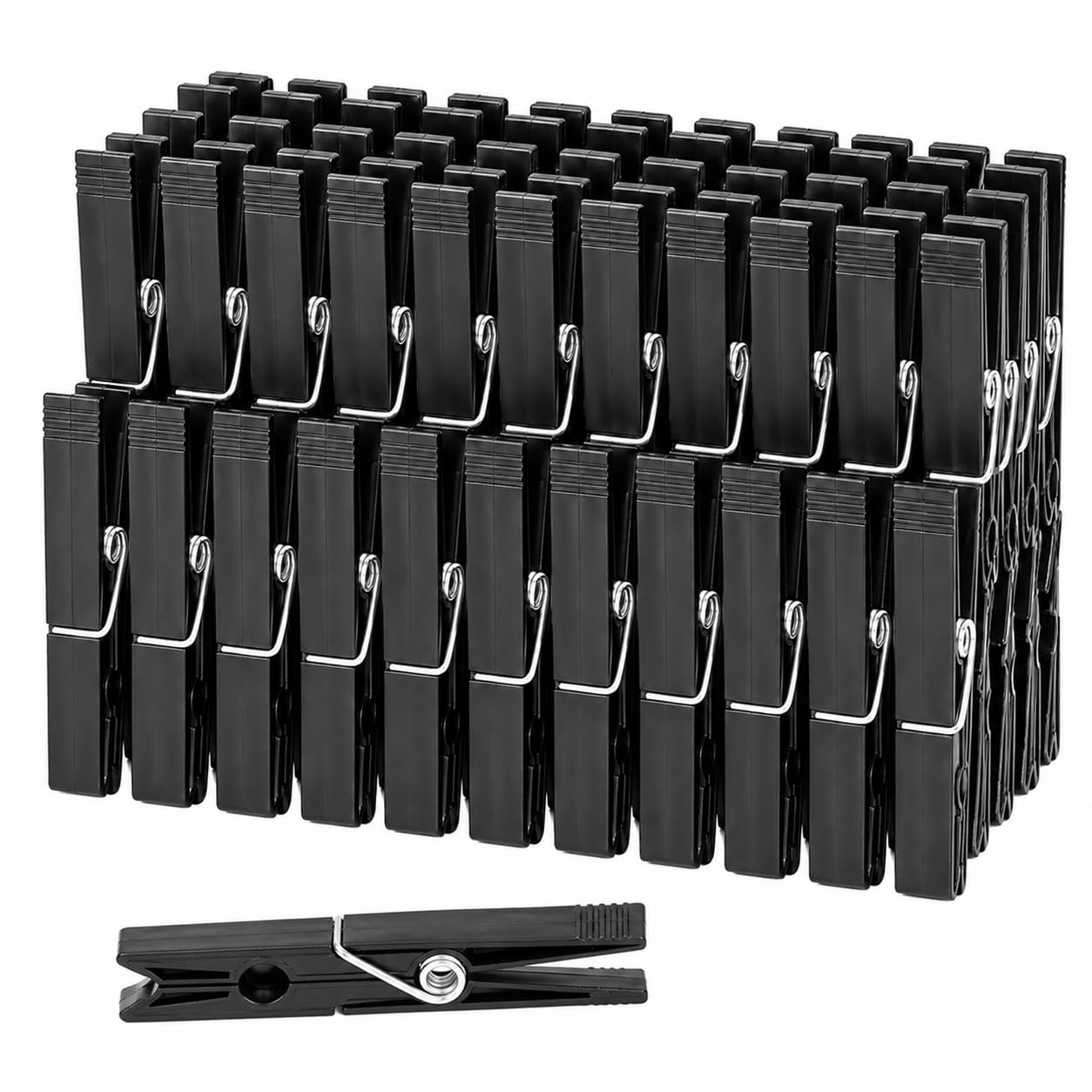Pregador de Roupa Plástico Resistente Kit 48 Unidades, Fixação Firme no Varal, Não Marca Tecido, Durável, 7cm, Para Lavanderia Doméstica