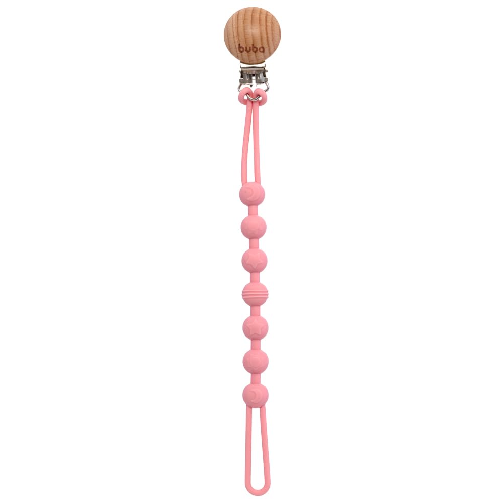 Buba, Prendedor De Chupeta Em Silicone Rosa