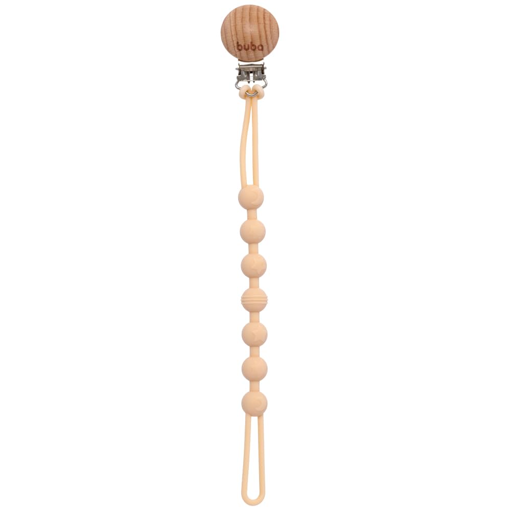 Buba, Prendedor De Chupeta Em Silicone Bege