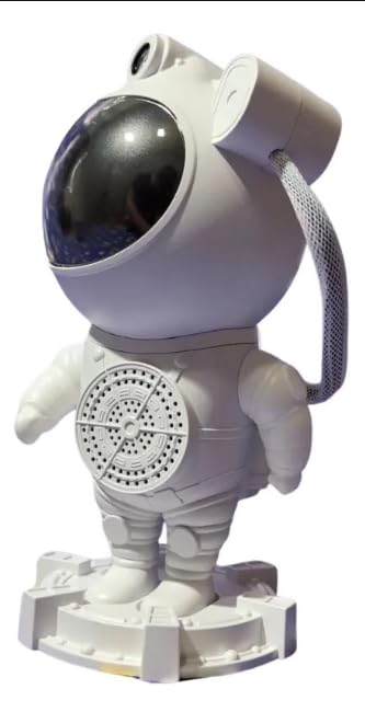 Projetor De Astronauta Bluetooth Base Branca Luminária Nebulosa Lua Luz Noturna Com Controle Remoto Ideal Para Quarto Decoração Relaxamento Infantil E Ambientes Aconchegantes Estrelas E Galáxias