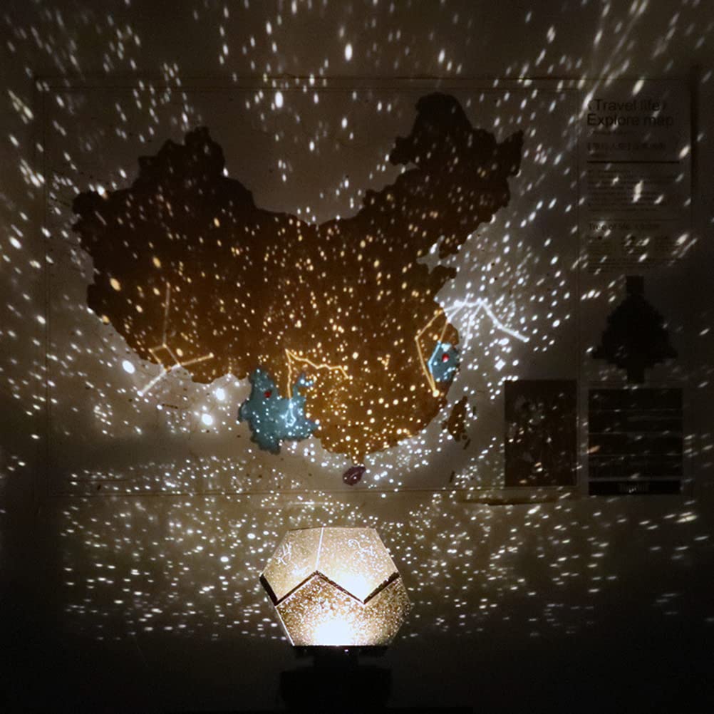 Lâmpada de Projeção de Céu Luz Noturna Romântica para Quarto Infantil Galaxy Projetor 3D Star Display ABS Preto