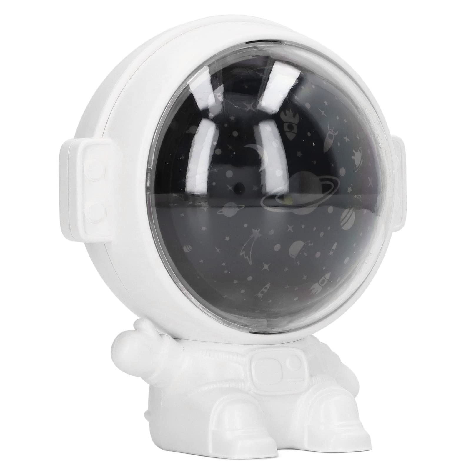 Generic Projetor astronauta, luz estrela, carregamento USB rotativo com função de música para projeção de estrelas de teto, bateria de 1200 mAh, 4,1 W 5 V 1 A (branco)