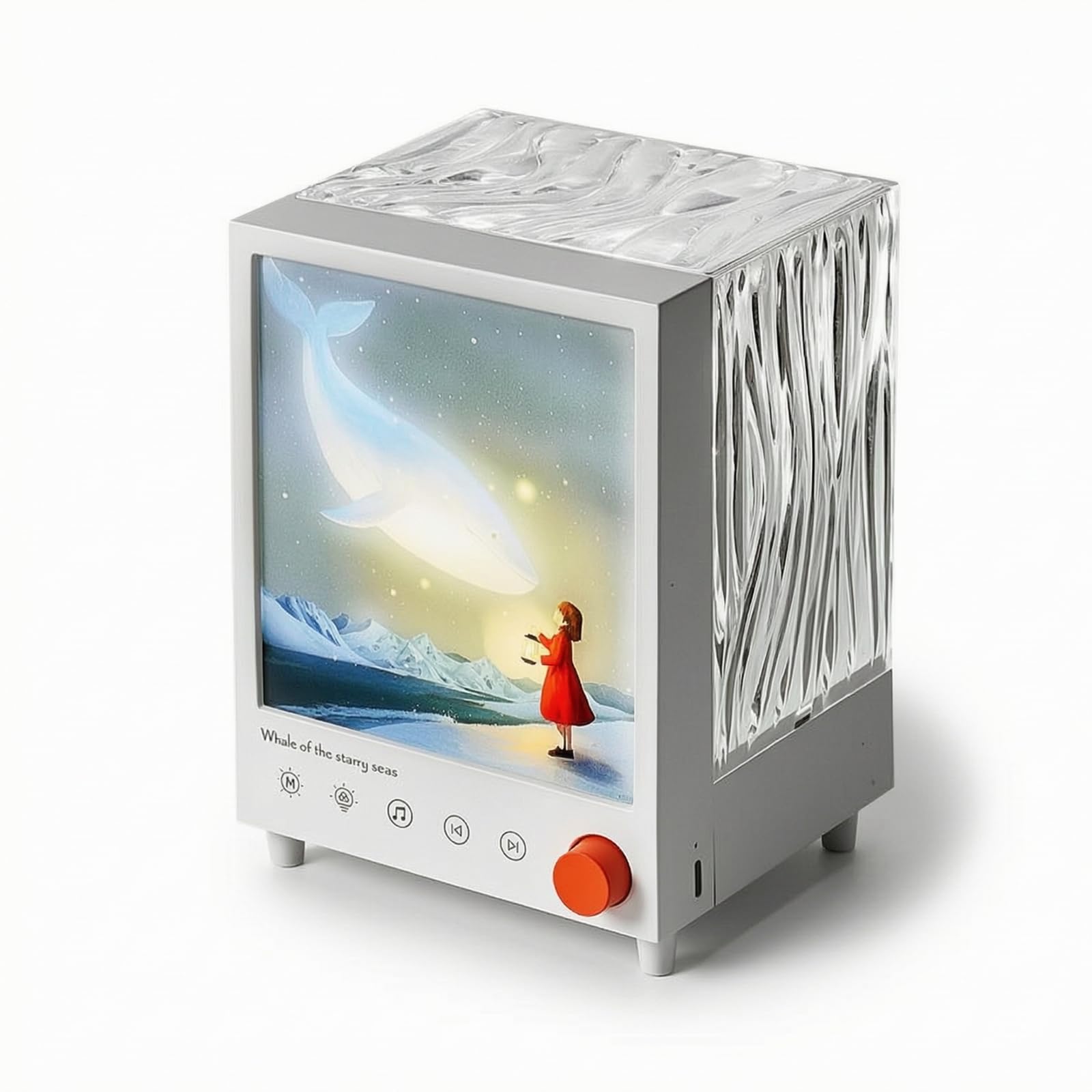 Projetor com Bluetooth Ruído Branco Projetor Luz Ambiente Portátil Luminária Cabeceira com Áudio para Bebês