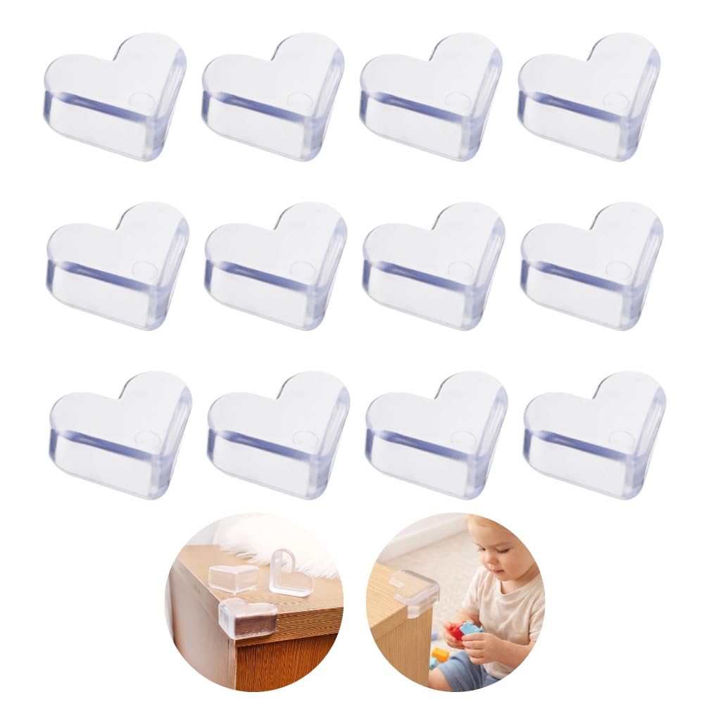 Kit 12 Protetores de Canto PVC Formato de Coração – Protetor de Quina para Móveis, Mesa e Bancada – Segurança para Bebê e Crianças, Protetor de Quina Invisível Contra Impactos - UpShop