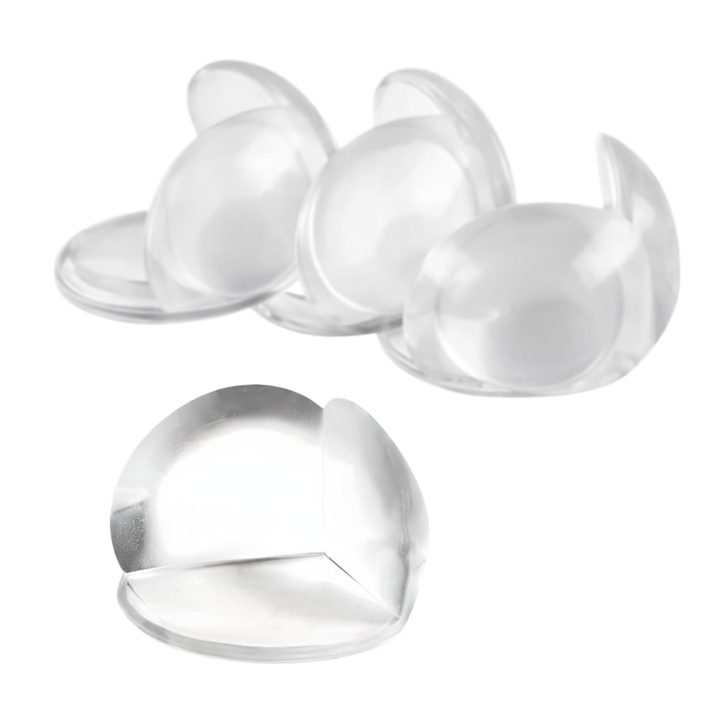 4 Protetor De Quina Para Bebê Segurança Infantil Silicone Mesa Móveis Cola 3M