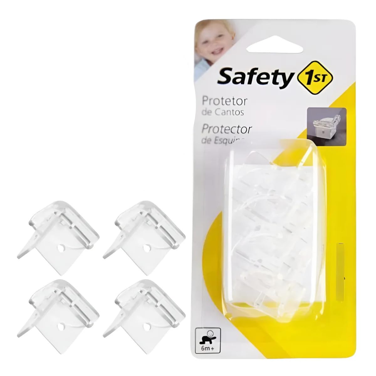4 Protetor De Quina Canto Cantoneira de Mesa Silicone Proteção Bebê
