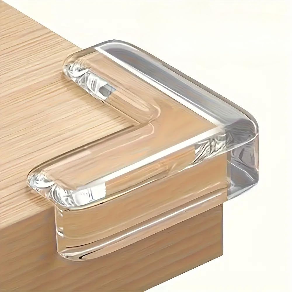 Protetor de Quina de Silicone para Móveis - Cantos de Mesa, Cama e Escada, Design Transparente Discreto - Segurança para Bebês e Crianças(20 Pcs)
