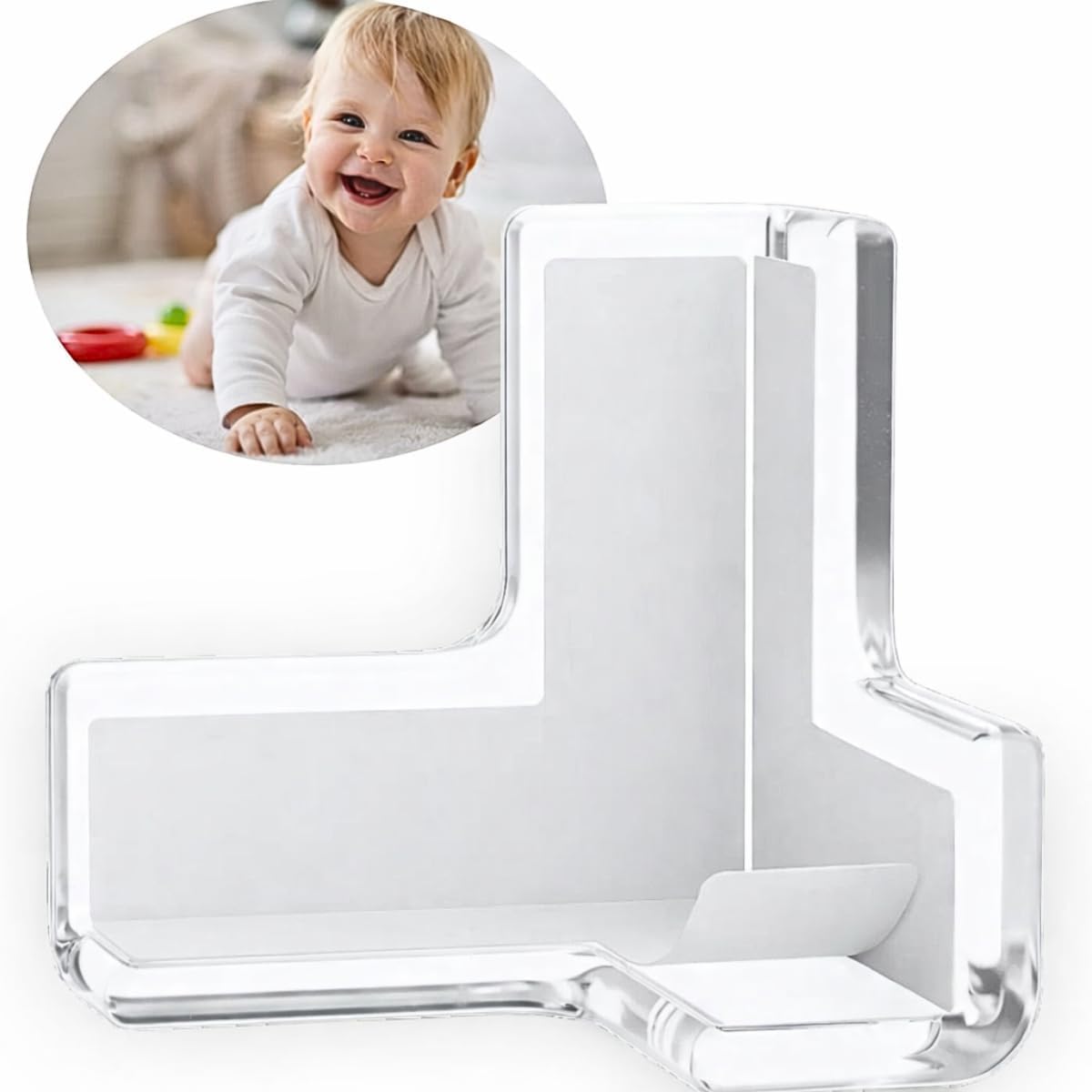Protetor de Quina Transparente para Bebê e Idoso, Silicone Flexível, 3,2cm, 6 Peças, Anti Impacto para Móveis