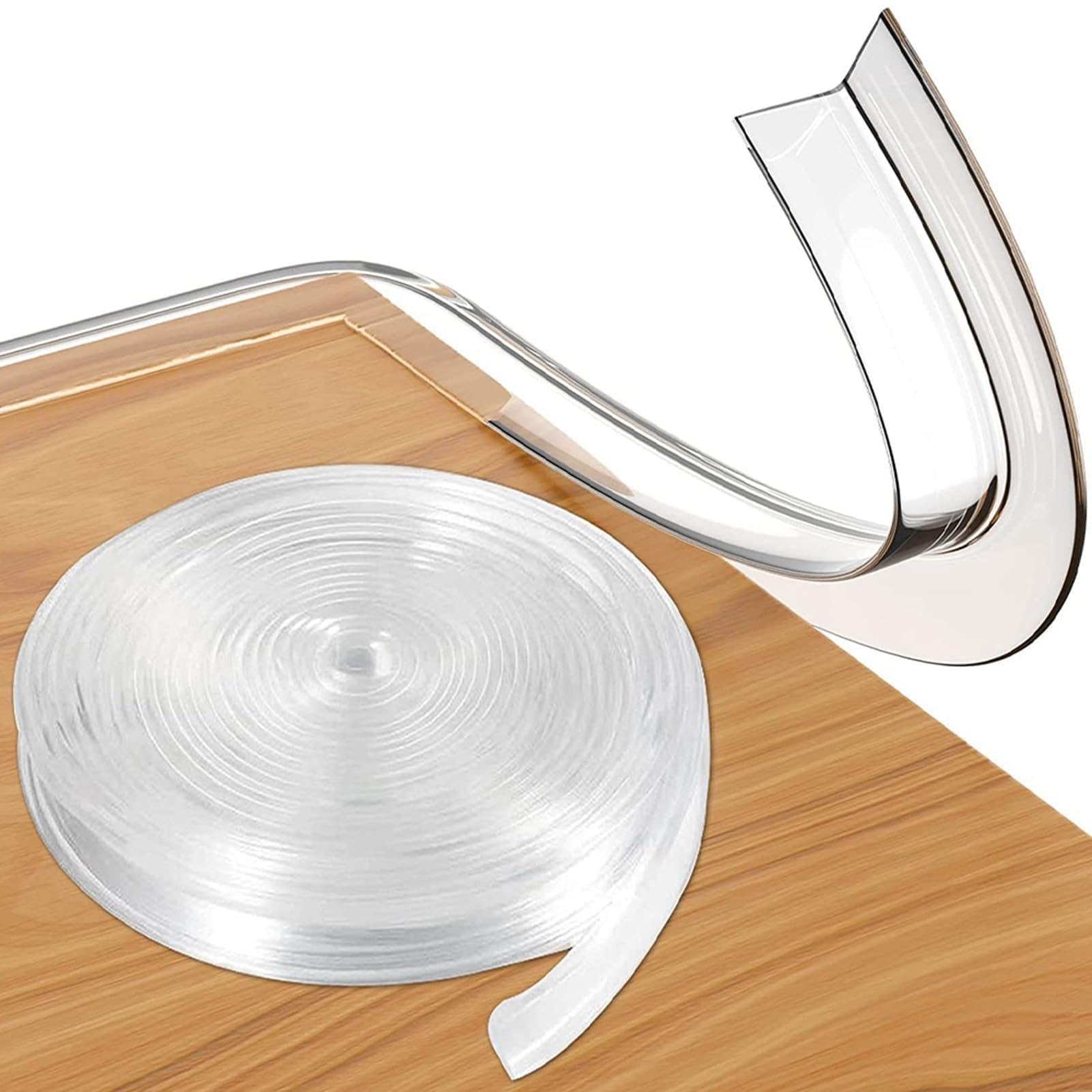 Zopsc Protetor de Canto de Mesa de PVC Transparente, Faixa de Proteção de Borda de Mesa Autoadesiva, Largura de 10 Mm, Amortecedores de Canto à Prova de Bebês para Móveis, Protetores de para Bebês