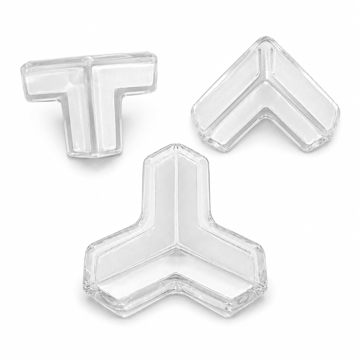 Protetor de Quina em "T" Silicone Transparente Kit 10 unidades Segurança | Formato T, Para Crianças e Idosos, Cantos Vivos, Alta Durabilidade, Mesas e Cadeiras, Silicone