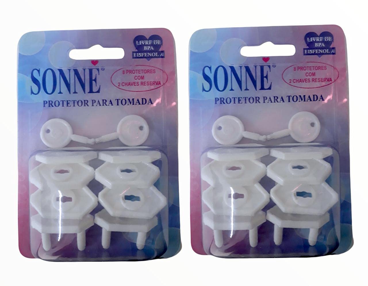 Sonne Protetor De Tomada Kit Com 16 Protetores E 4 Chaves Reserva Branco