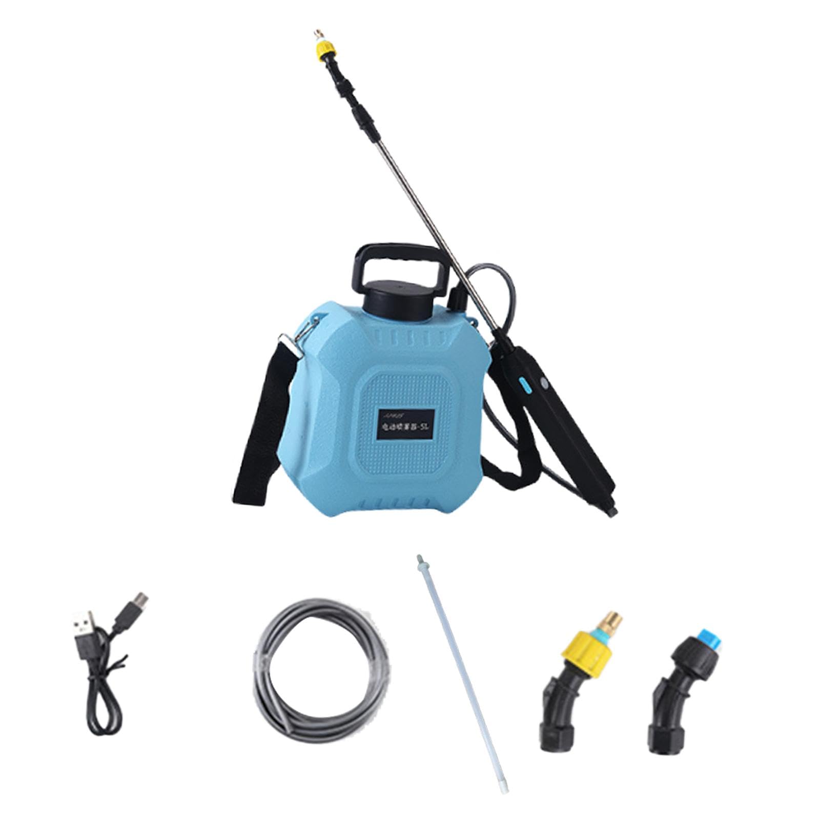 Generic Pulverizador de jardim elétrico recarregável haste retrátil ajustável para pomar de gramado leve, 5l