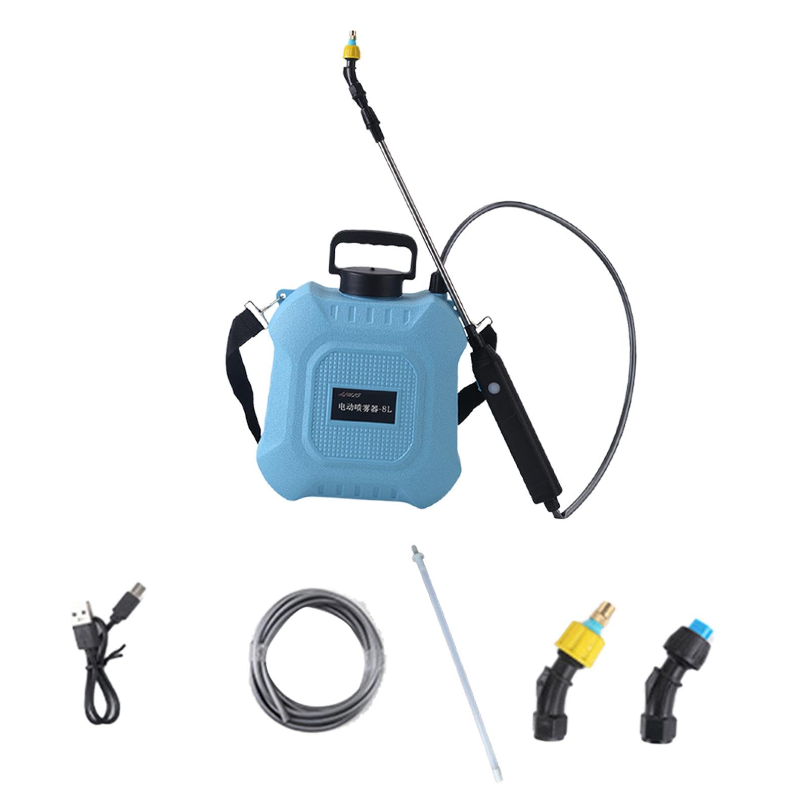 Generic Pulverizador de jardim elétrico recarregável haste retrátil ajustável para pomar de gramado leve, 8l