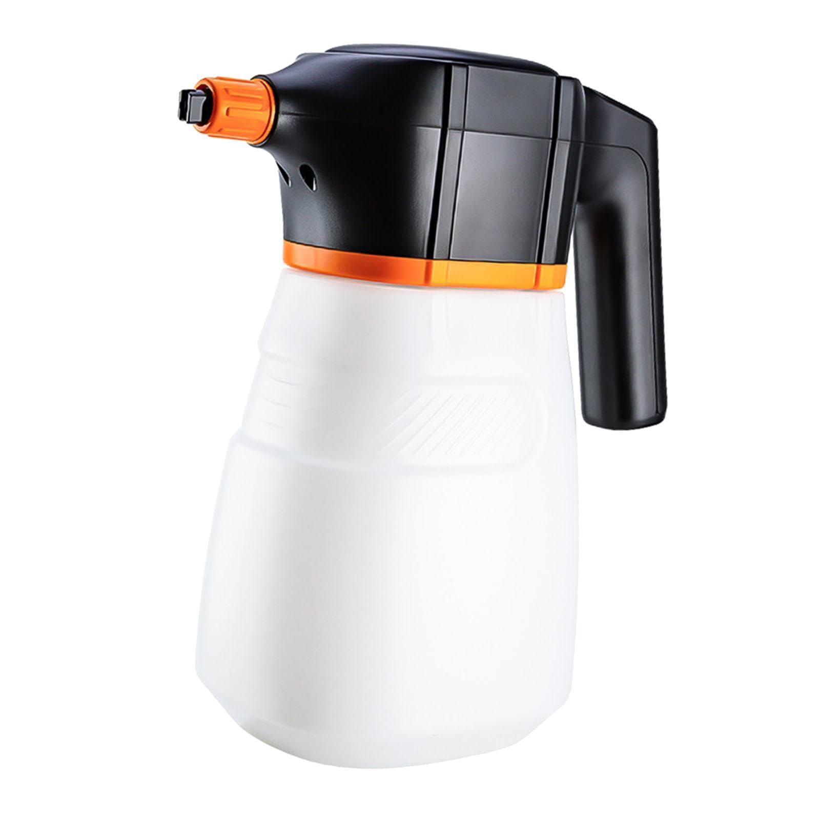 Generic Pulverizador de espuma elétrico pressurizado, profissional, recarregável, portátil, resistente, bomba de 2 litros, para irrigação de jardim, Branco Laranja