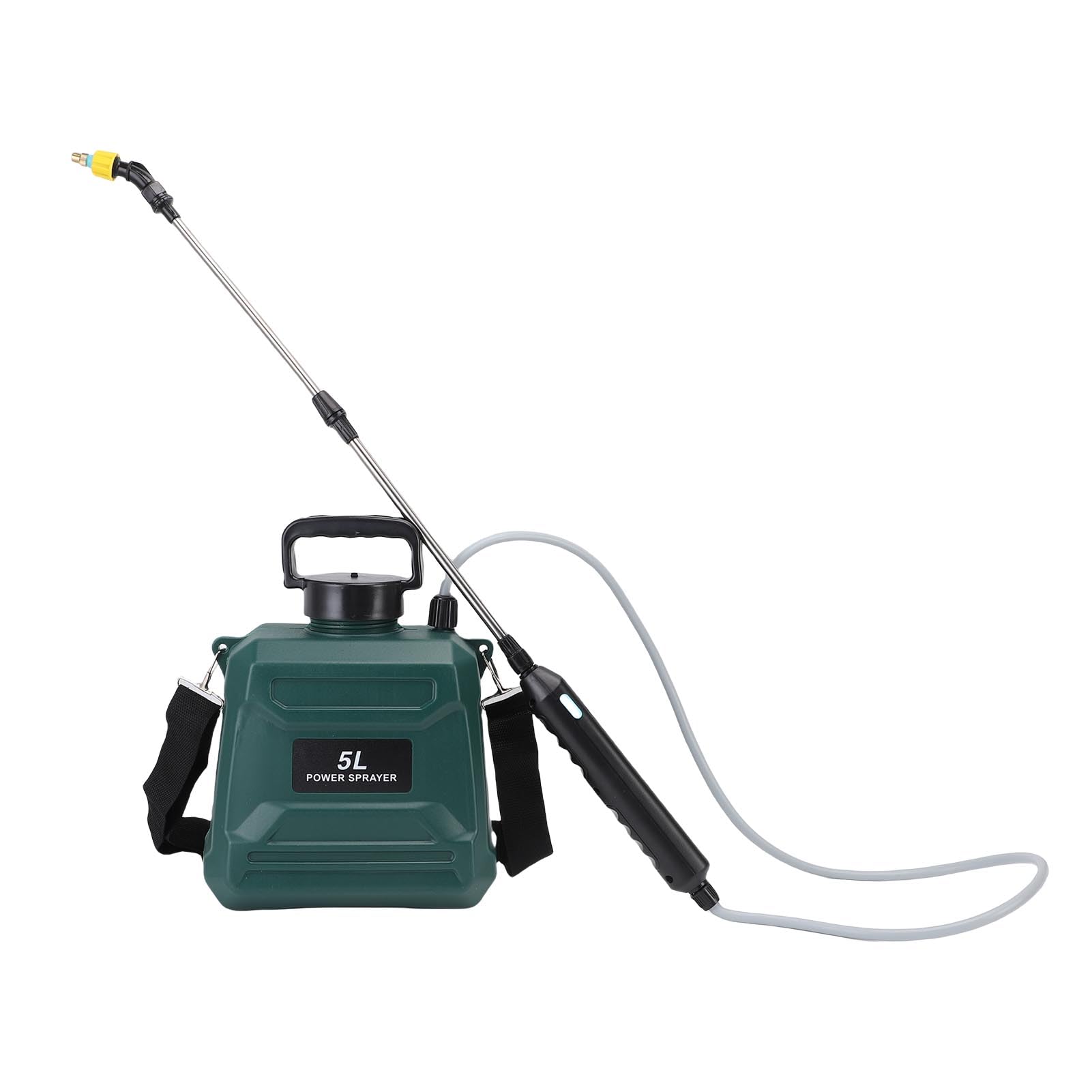 Asixxsix Pulverizador Alimentado por Bateria 5L, Pulverizador Elétrico Com 3 Bocais de Névoa e Varinha Retrátil, Pulverizadores de Jardim Elétricos Portáteis Recarregáveis (Verde)