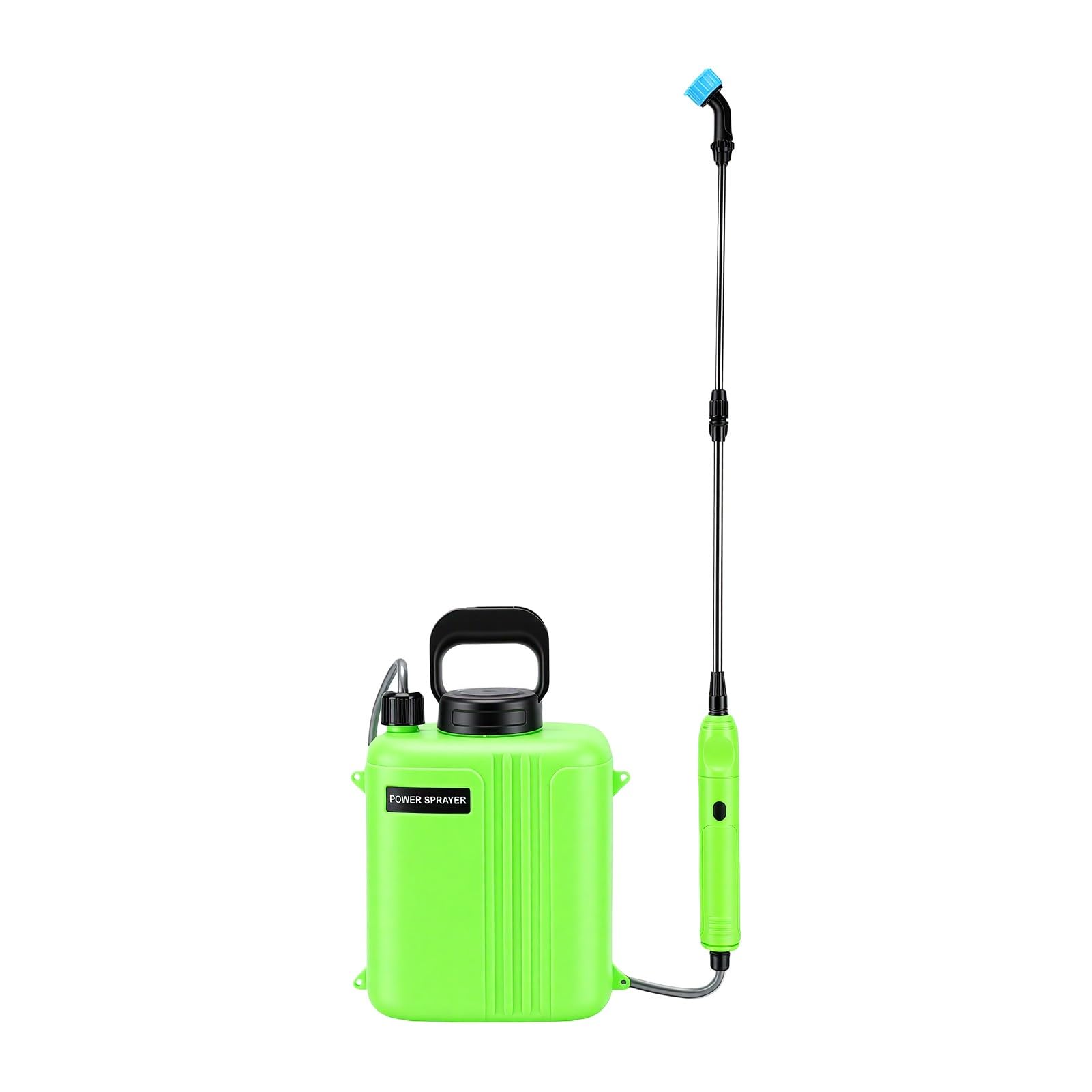 Asixxsix Pulverizador Elétrico de Jardim 6L, Pulverizador Alimentado por Bateria de 2000mAh Com 3 Bicos Intercambiáveis, Varinha Ajustável, Alça de Ombro, Elétrico para