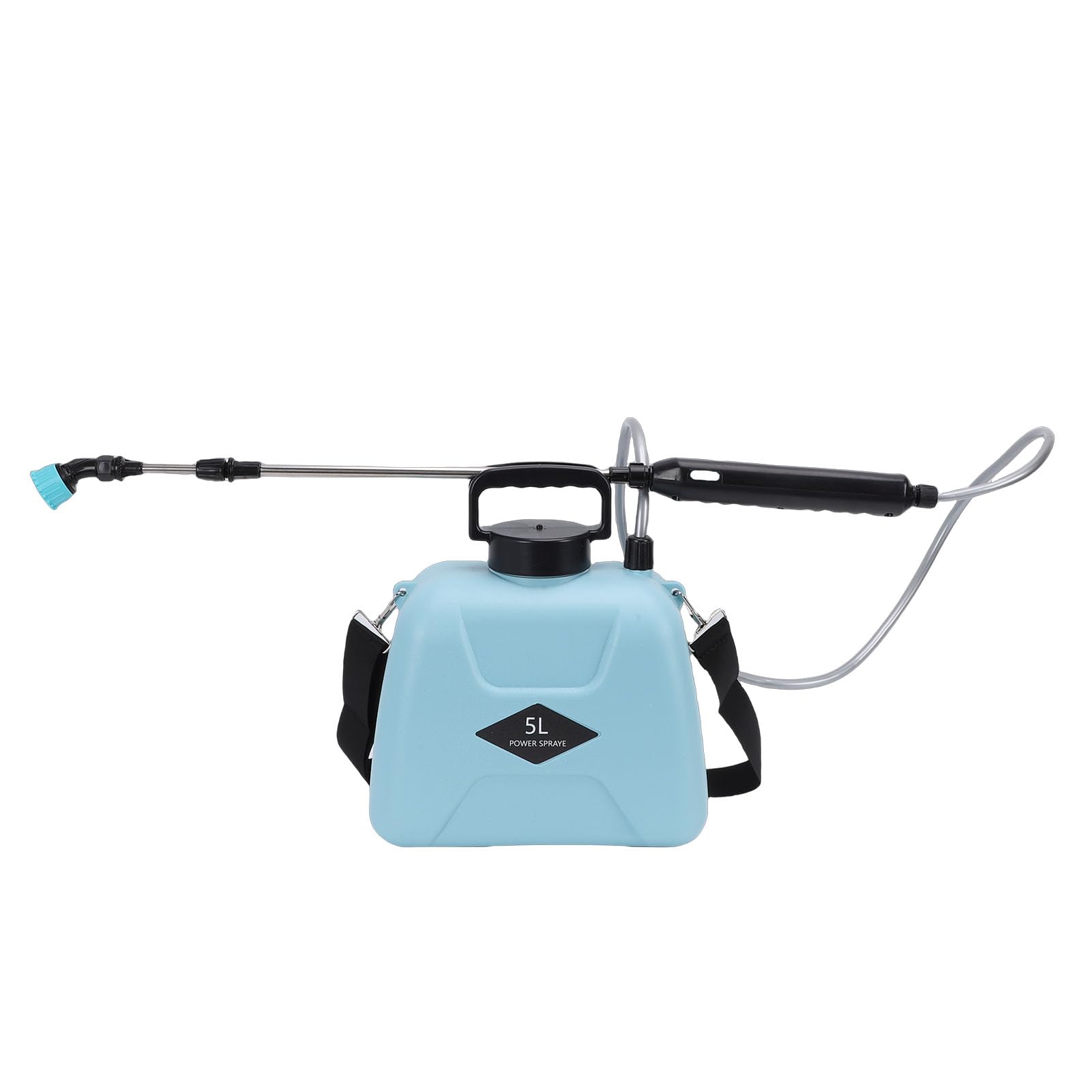 Hyuduo Pulverizador Elétrico de Jardim de 5L, Pulverizador Alimentado por Bateria Recarregável Com Bicos Ajustáveis, Display Digital para Cuidados Com Quintal e Gramado