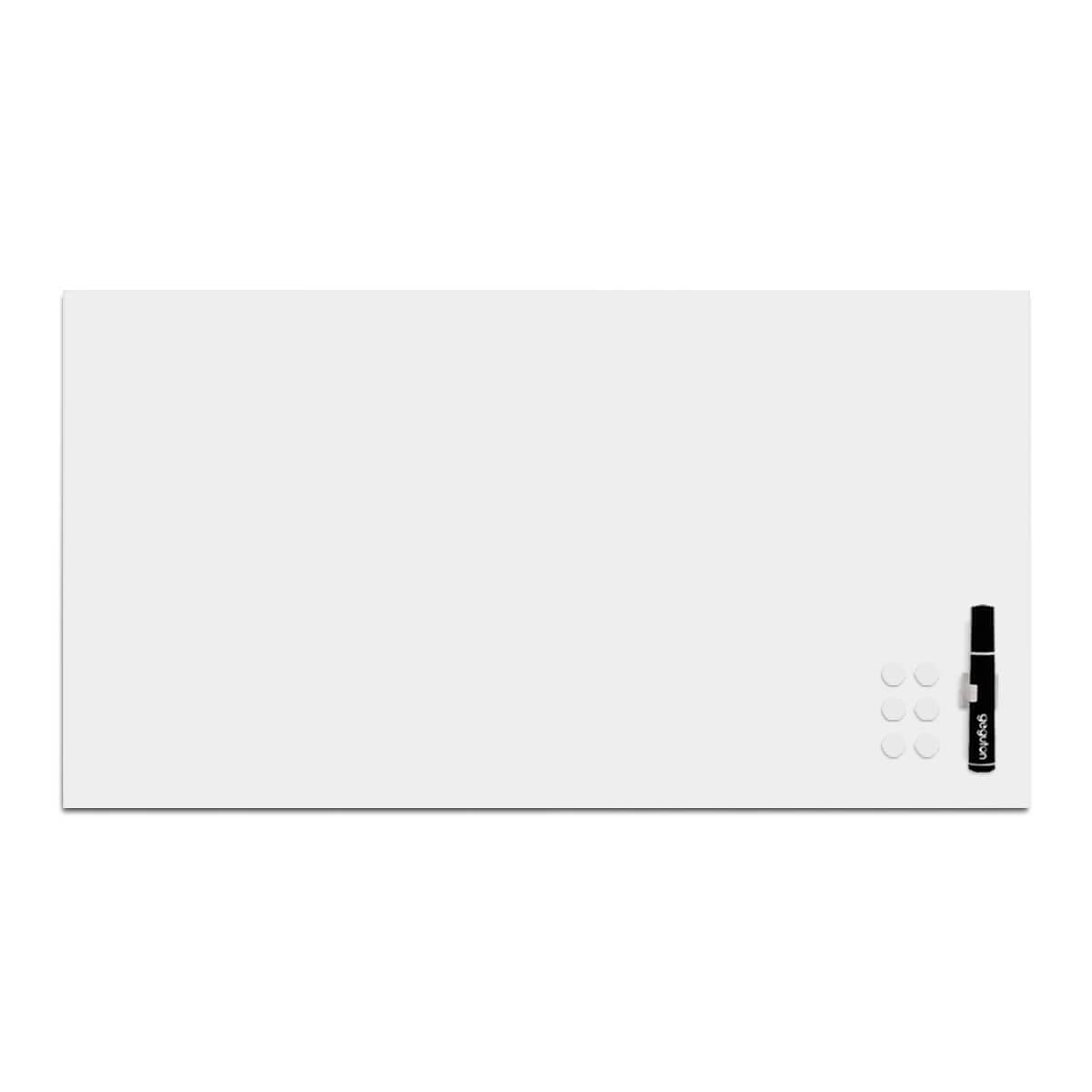 Painel para Escrever Anote Aí 40x74cm, com caneta e ímãs, Quadro Branco Metálico, Magnético, para Fotos, Recados - Geguton
