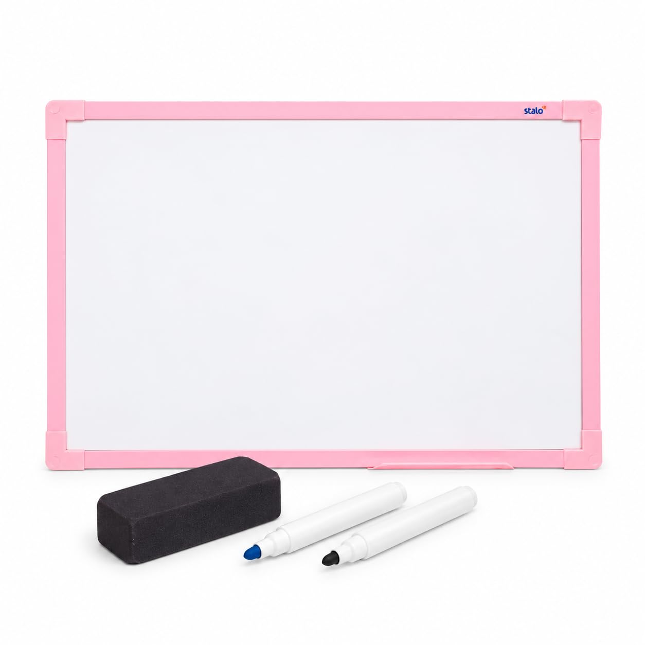 Kit Mini Quadro Branco Magnetico Stalo 30x20 cm Lousa MDF com 2 Canetas e Apagador Fixacao Invisivel para Parede