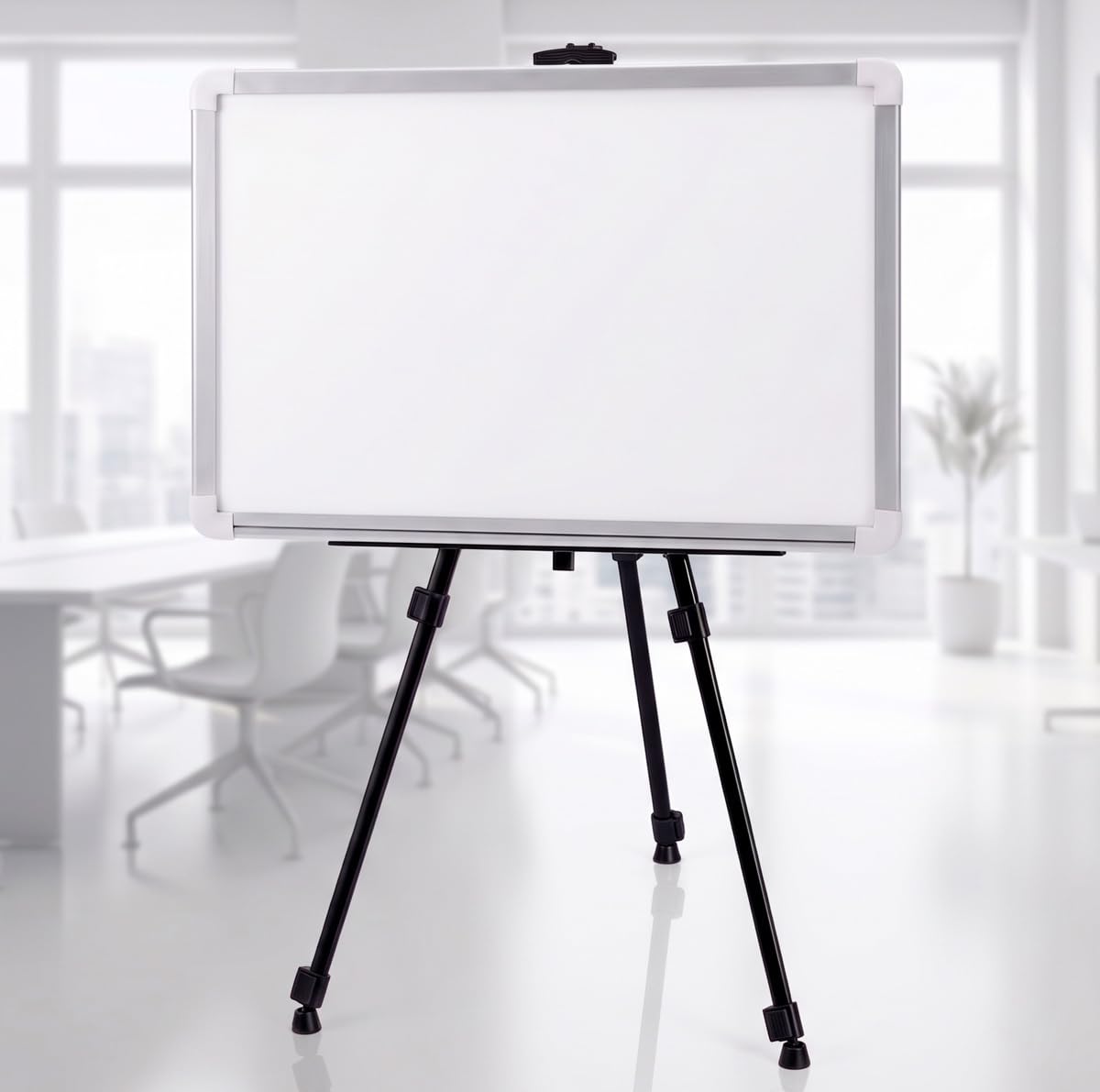 Quadro Branco 100x70cm com Tripé Ajustável Portátil Superfície UV Antimancha Ideal para Home Office Sala de Aula Estudos e Uso Pessoal